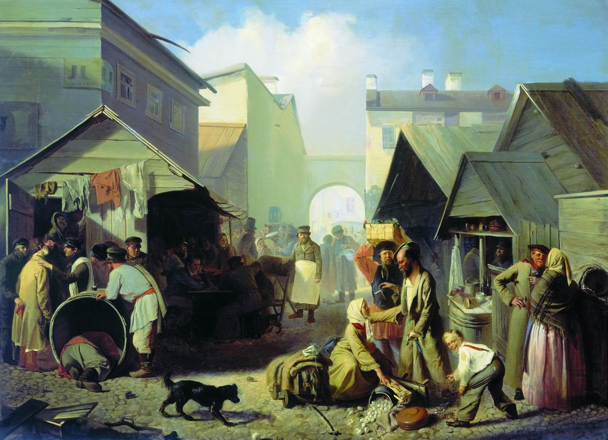 Волков А.М.. Обжорный ряд в Петербурге. 1858