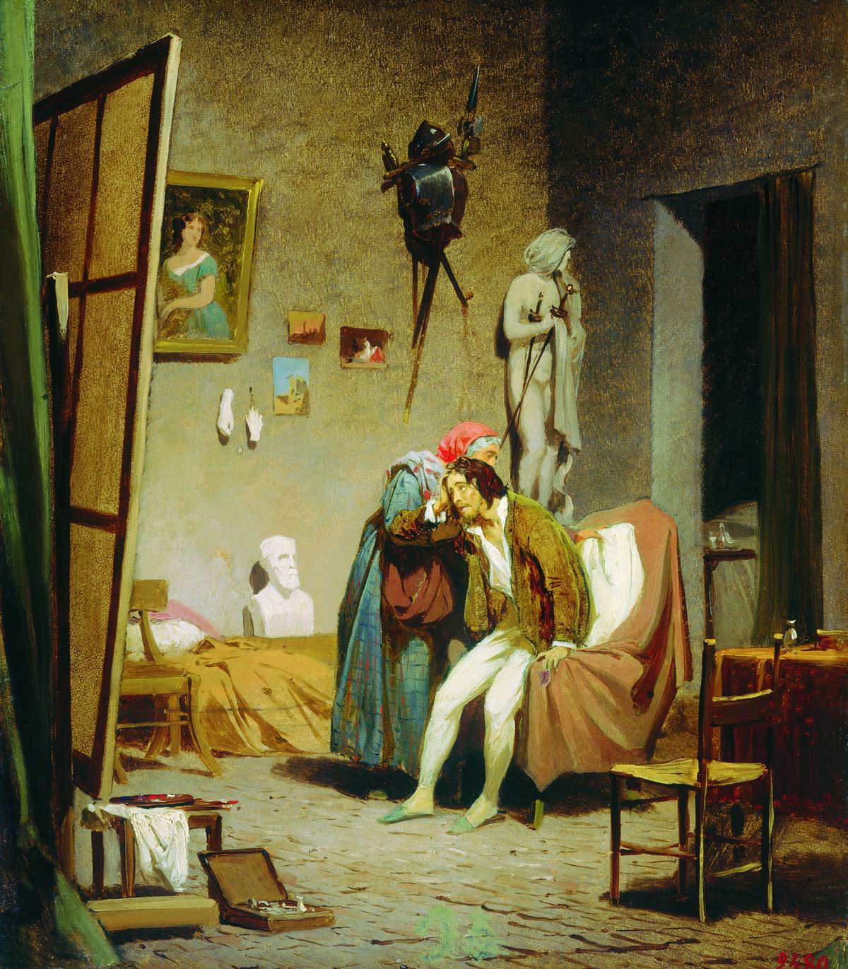 Бронников. Больной художник. 1861