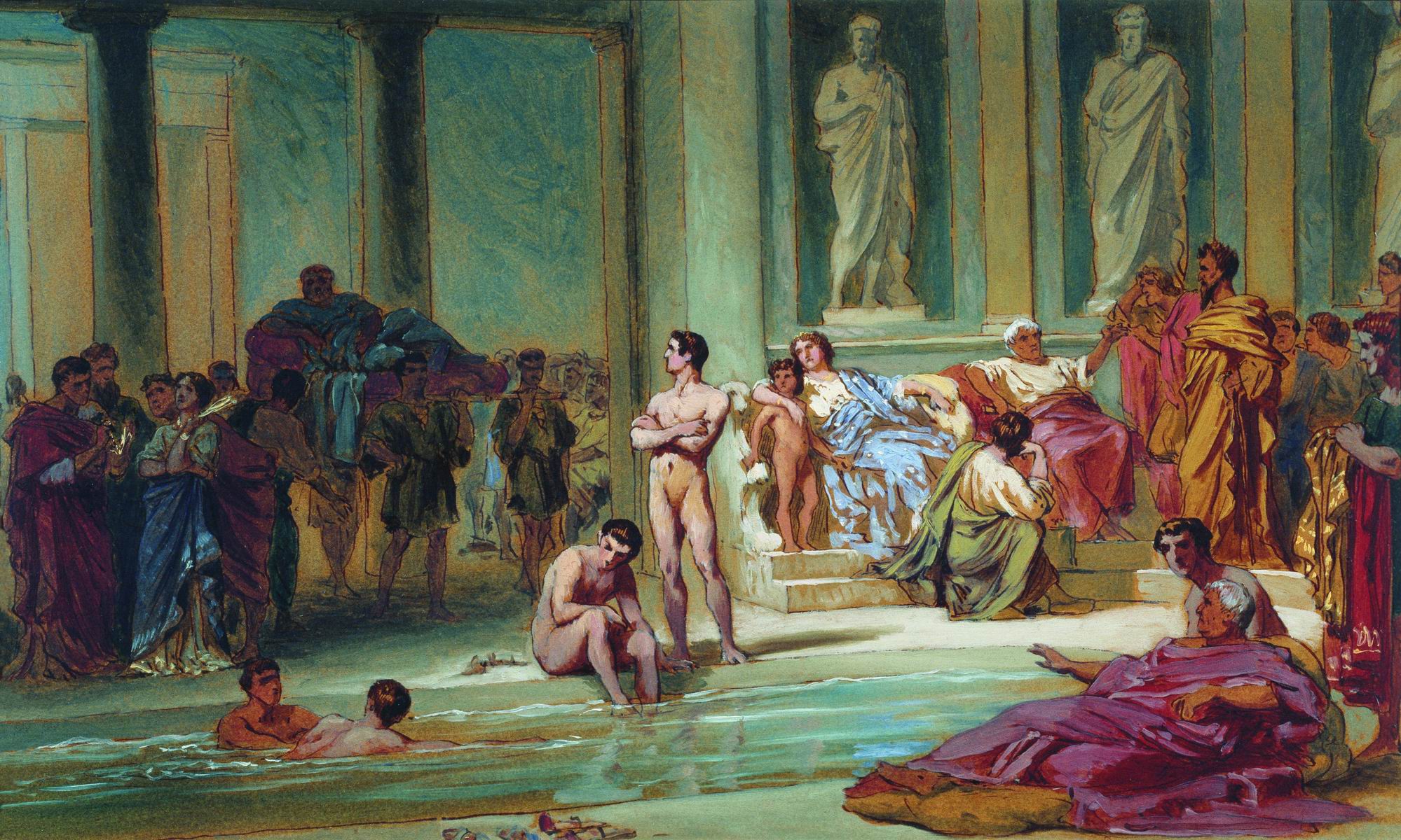 Бронников. В римских банях. 1865