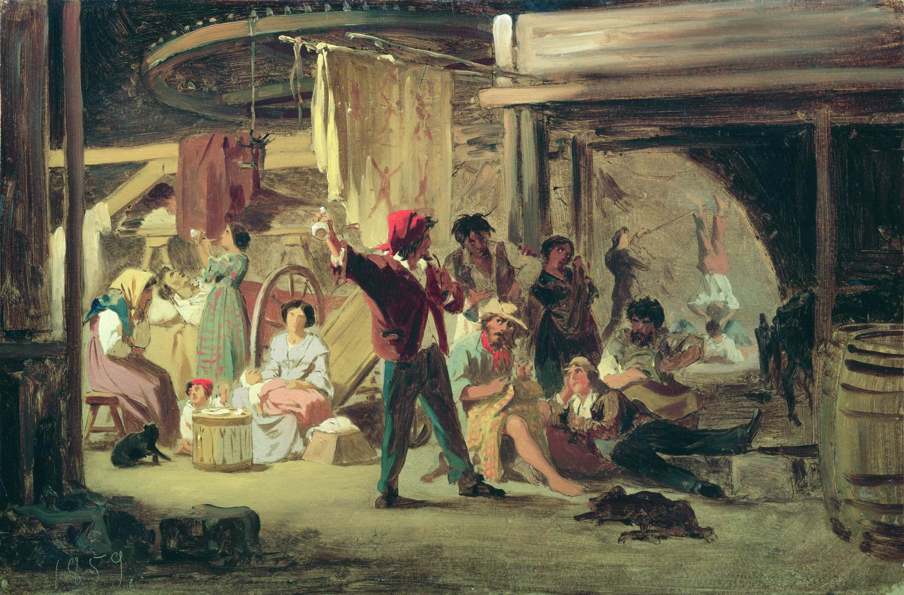 Бронников. Кулисы цирка. 1859