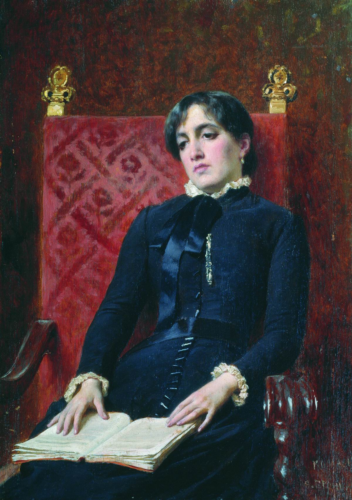 Бронников. Портрет дамы с книгой. 1888