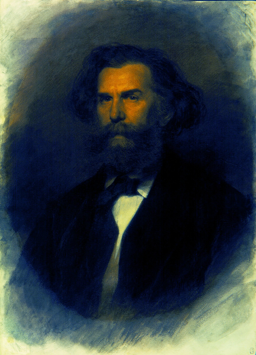 Крамской. Портрет художника Алексея Петровича Боголюбов. 1869