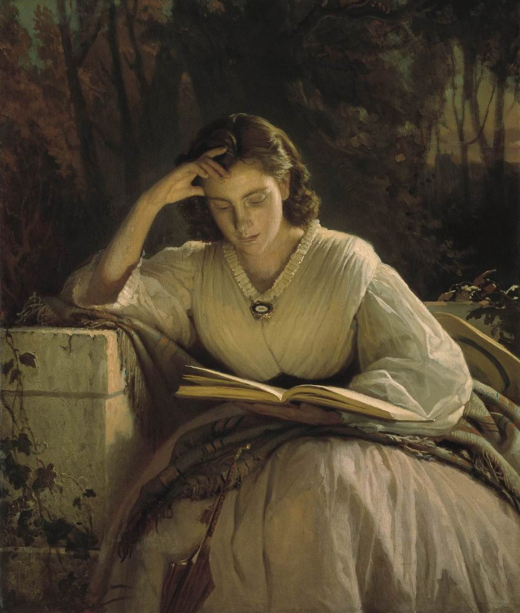 Крамской. За чтением. Портрет Софьи Николаевны Крамской, жены художника. 1866-1869