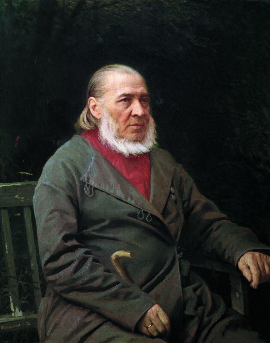 Крамской. Портрет писателя Сергея Тимофеевича Аксакова. 1878
