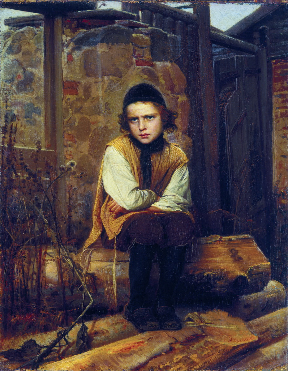 Крамской. Оскорбленный еврейский мальчик. 1874