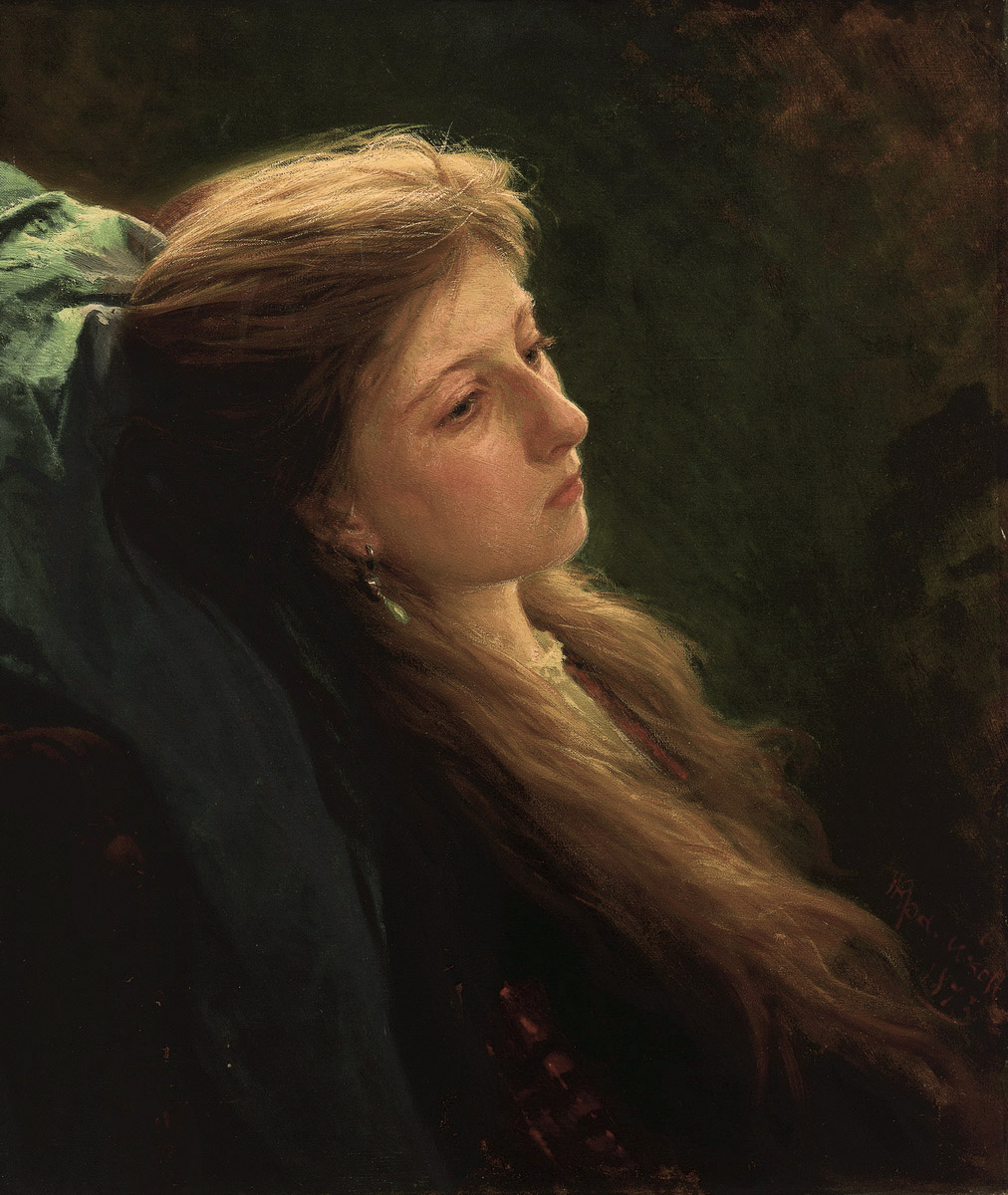 Крамской. Девушка с распущенной косой. 1873