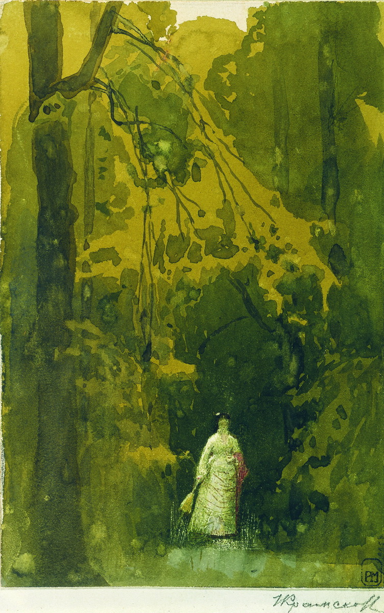 Крамской. Вера Николаевна Третьякова в Кунцеве. 1875