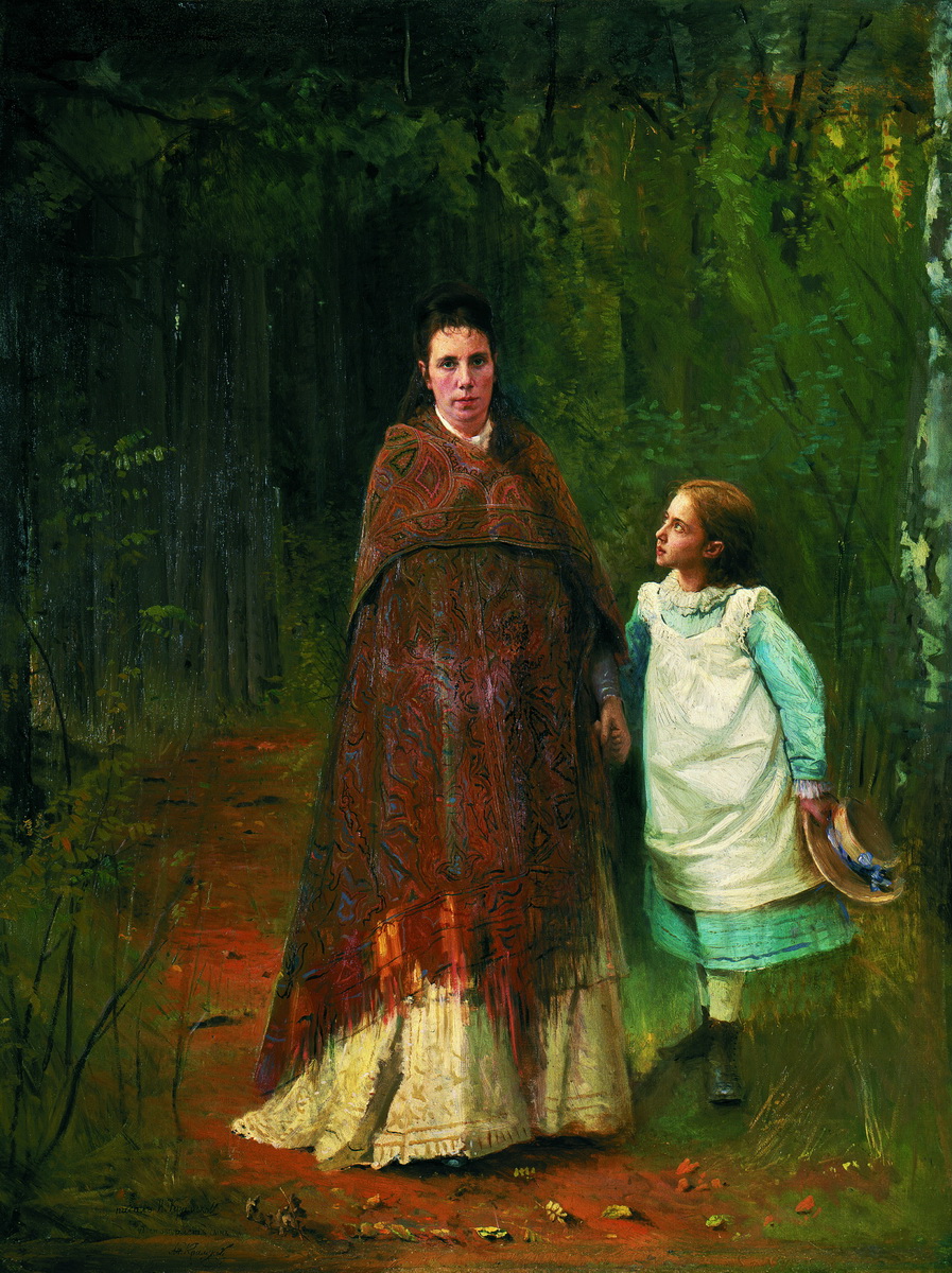 Крамской. Портрет Софьи Николаевны и Софьи Ивановны Крамских, жены и дочери художника. 1875