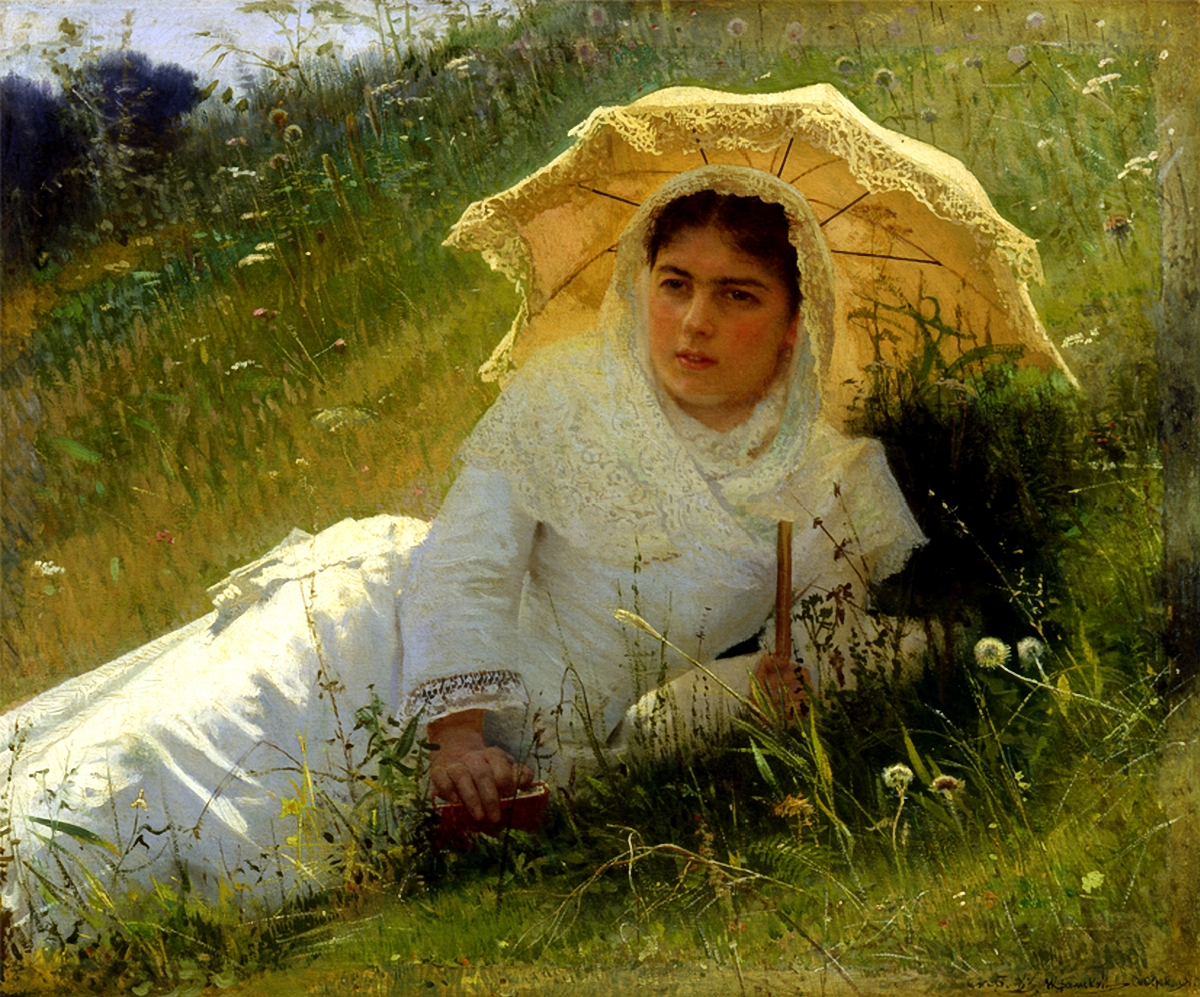 Крамской. Женщина под зонтиком (В полдень). 1883