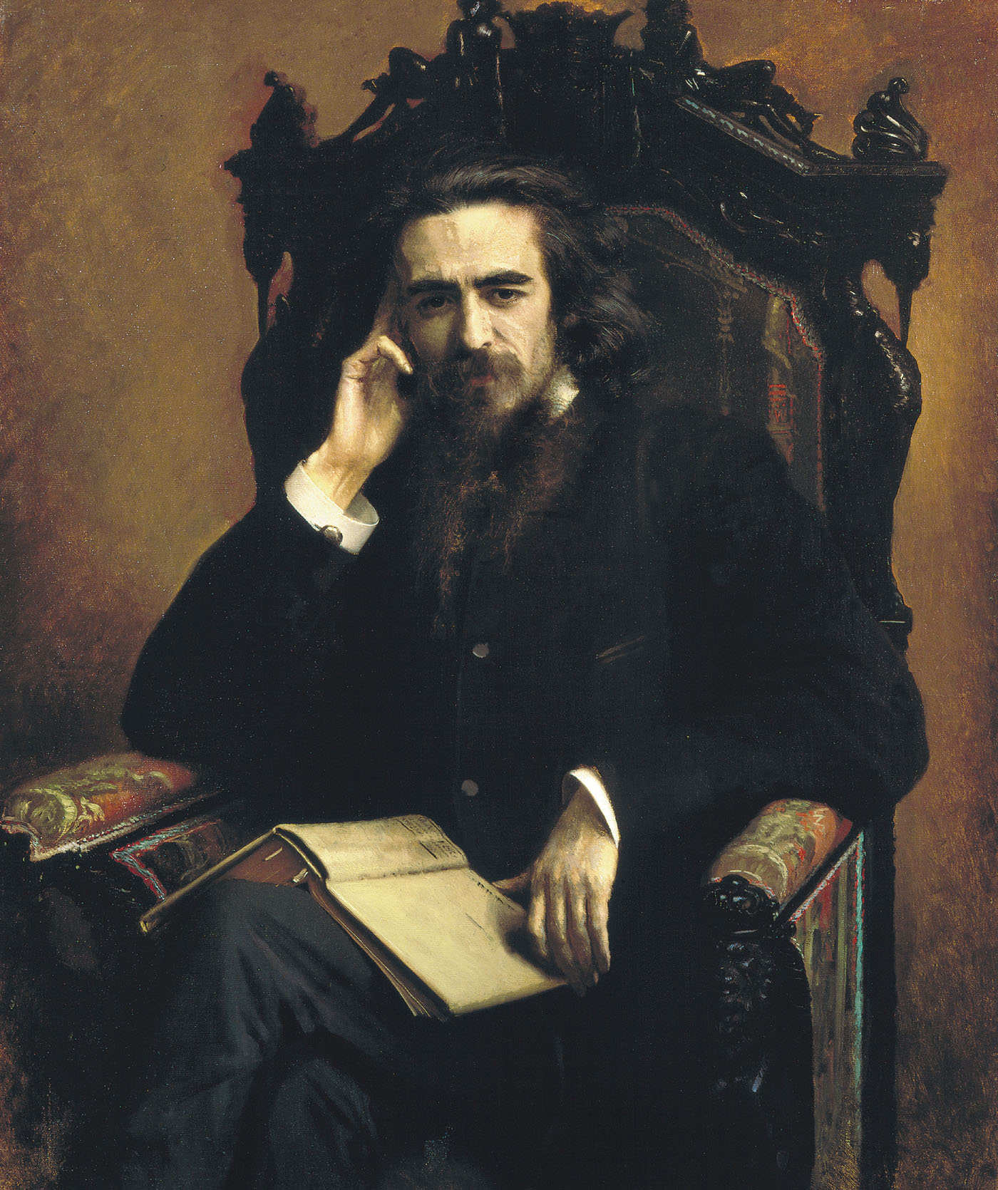 Крамской. Портрет философа Владимира Сергеевича Соловьёва. 1885