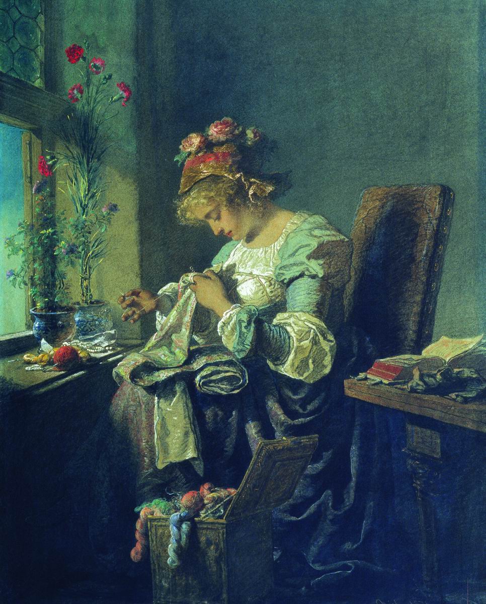 Зичи. Вышивальщица. 1878
