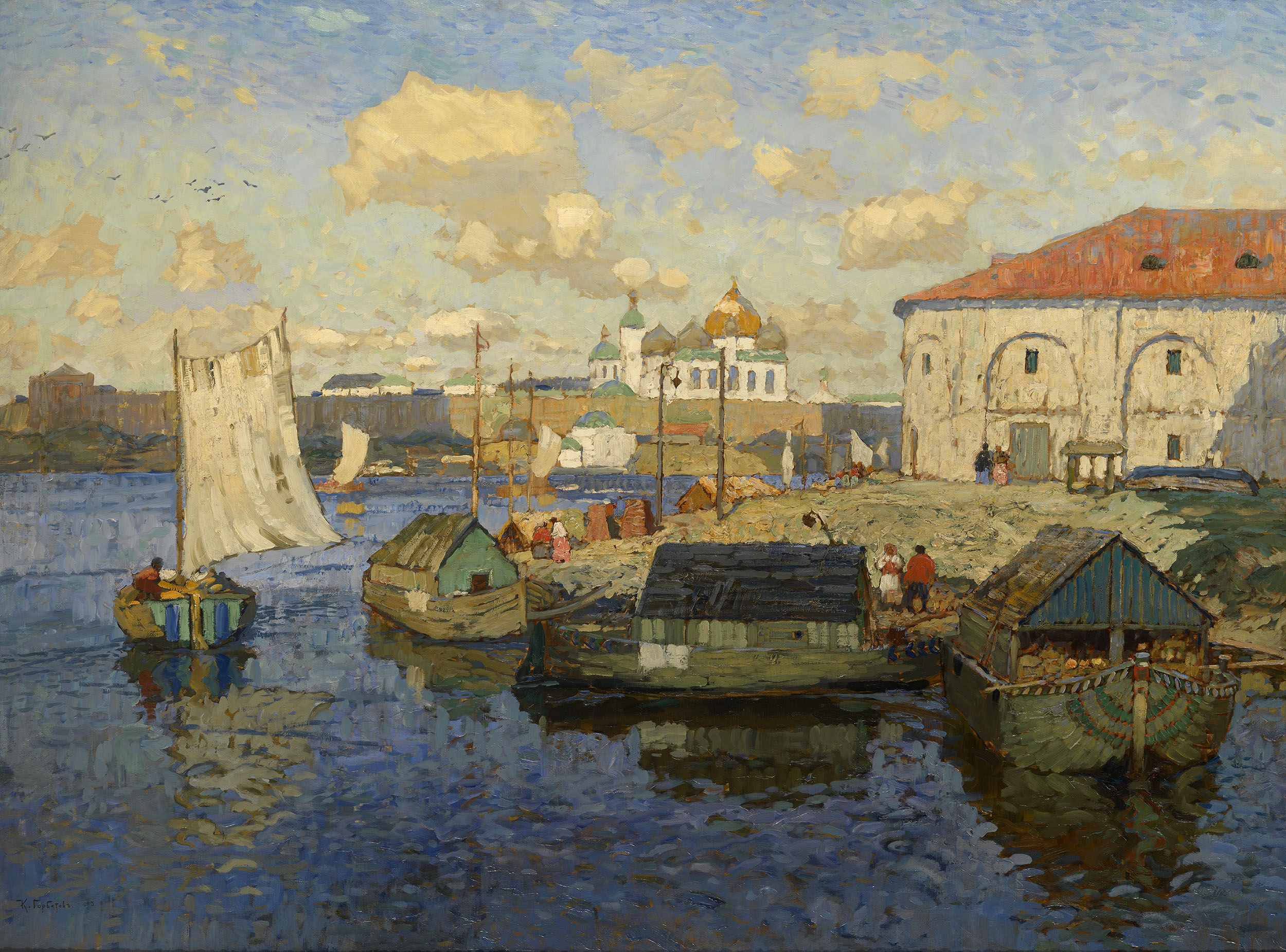 Горбатов. Старый Новгород. Баржи. 1913