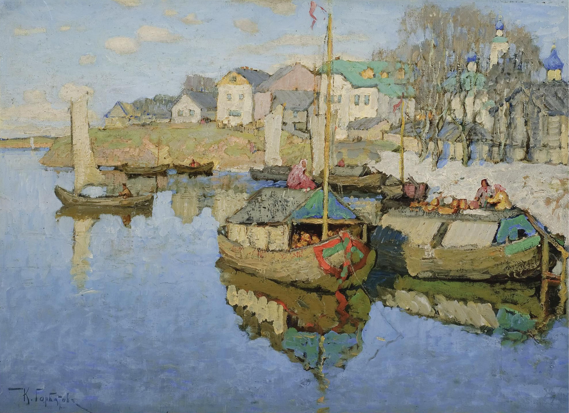 Горбатов. Пристань у реки. 1910-е