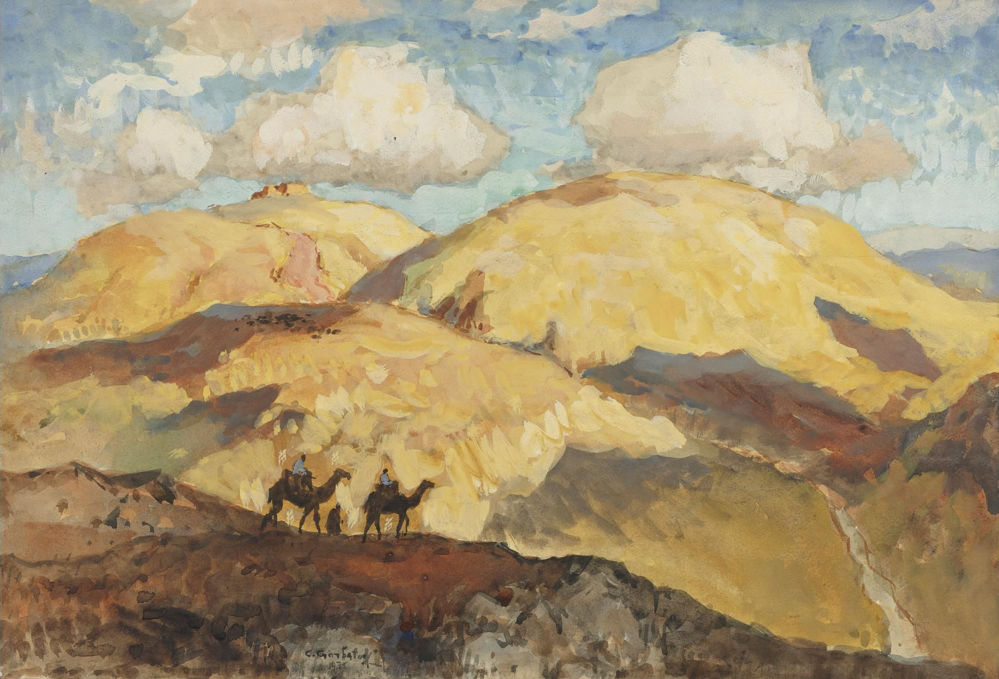 Горбатов. Прогулка на верблюдах. 1935