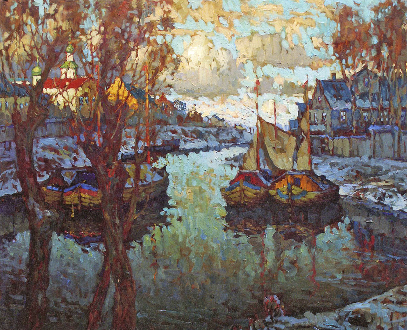Горбатов. Вид Пскова. Закат. 1919