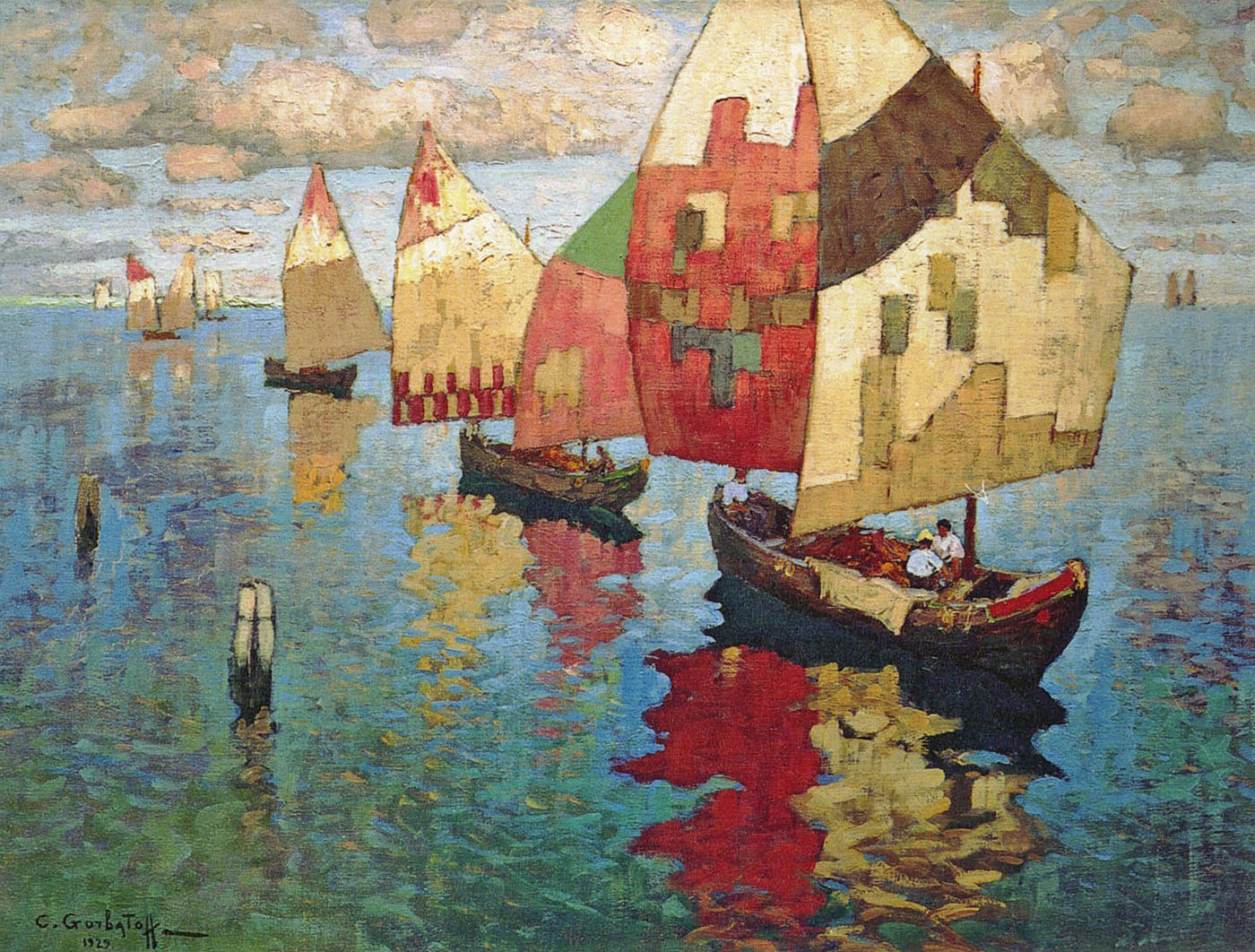 Горбатов. Парусники в море. 1929
