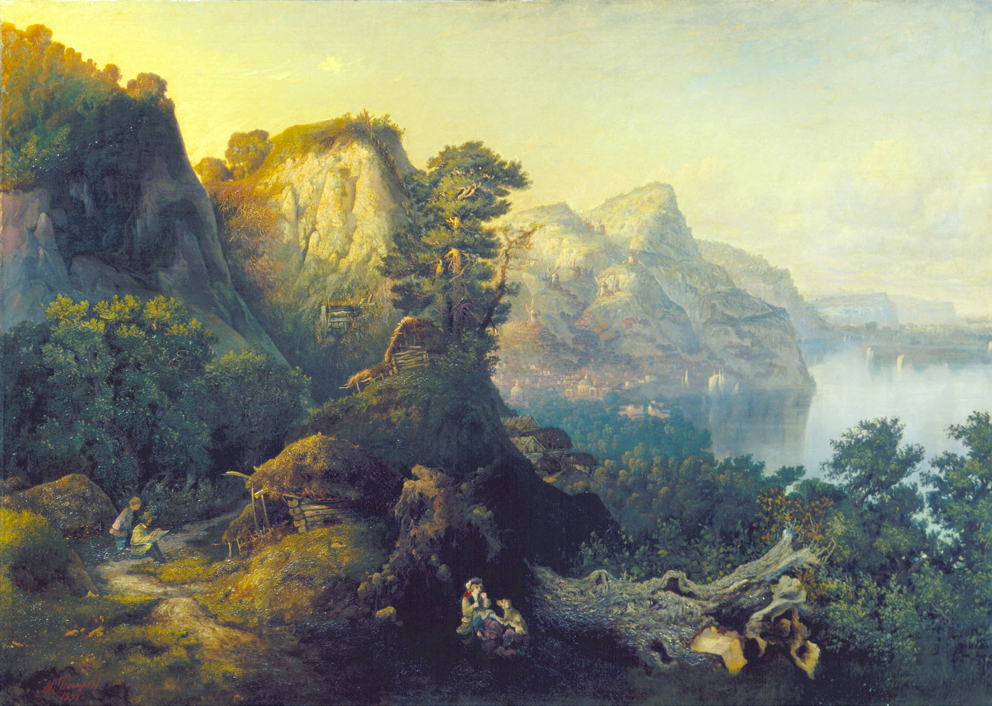 Бочаров. Горный пейзаж с озером. 1854