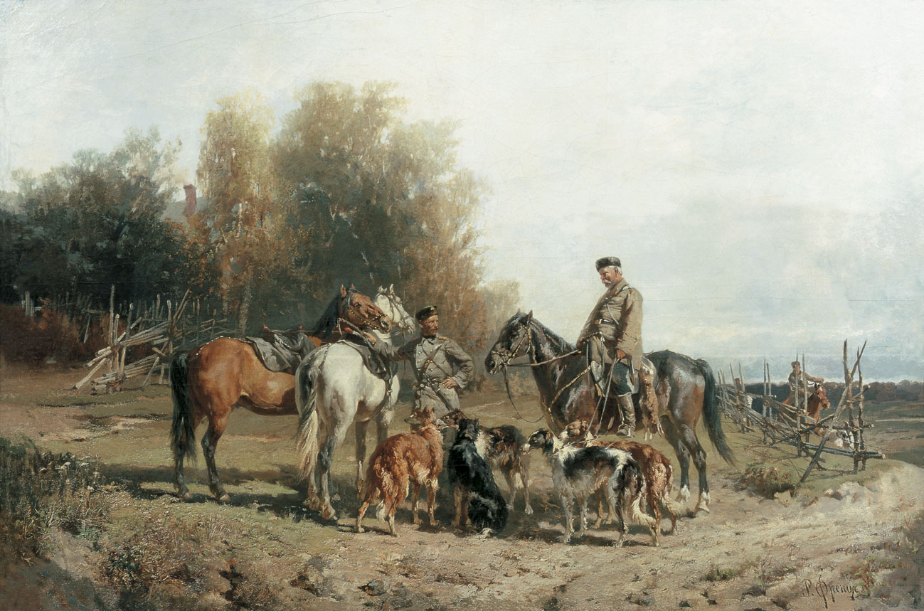 Френц Р.. Сборы на охоту (Охотники). 1887 (?)