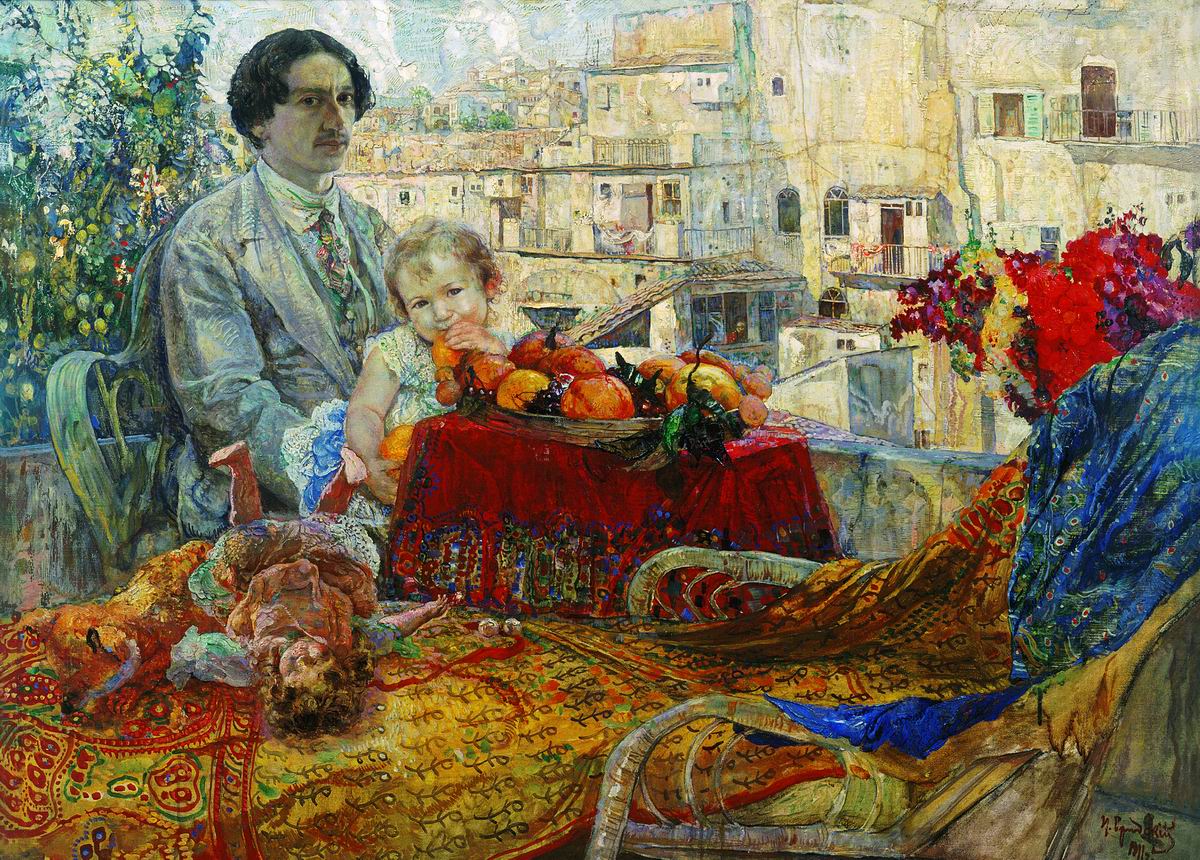 Бродский. Автопортрет с дочерью. 1911