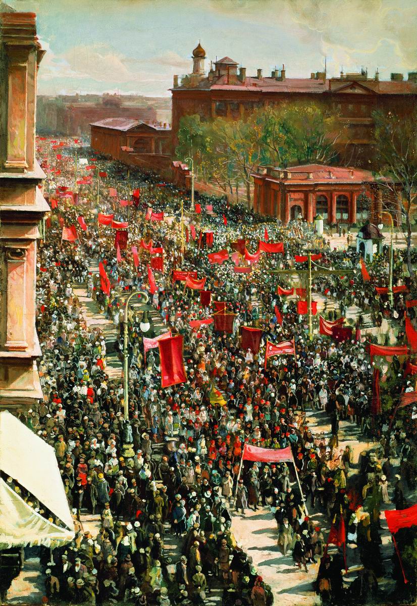Бродский. Первомайская демонстрация на проспекте 25 октября. 1934
