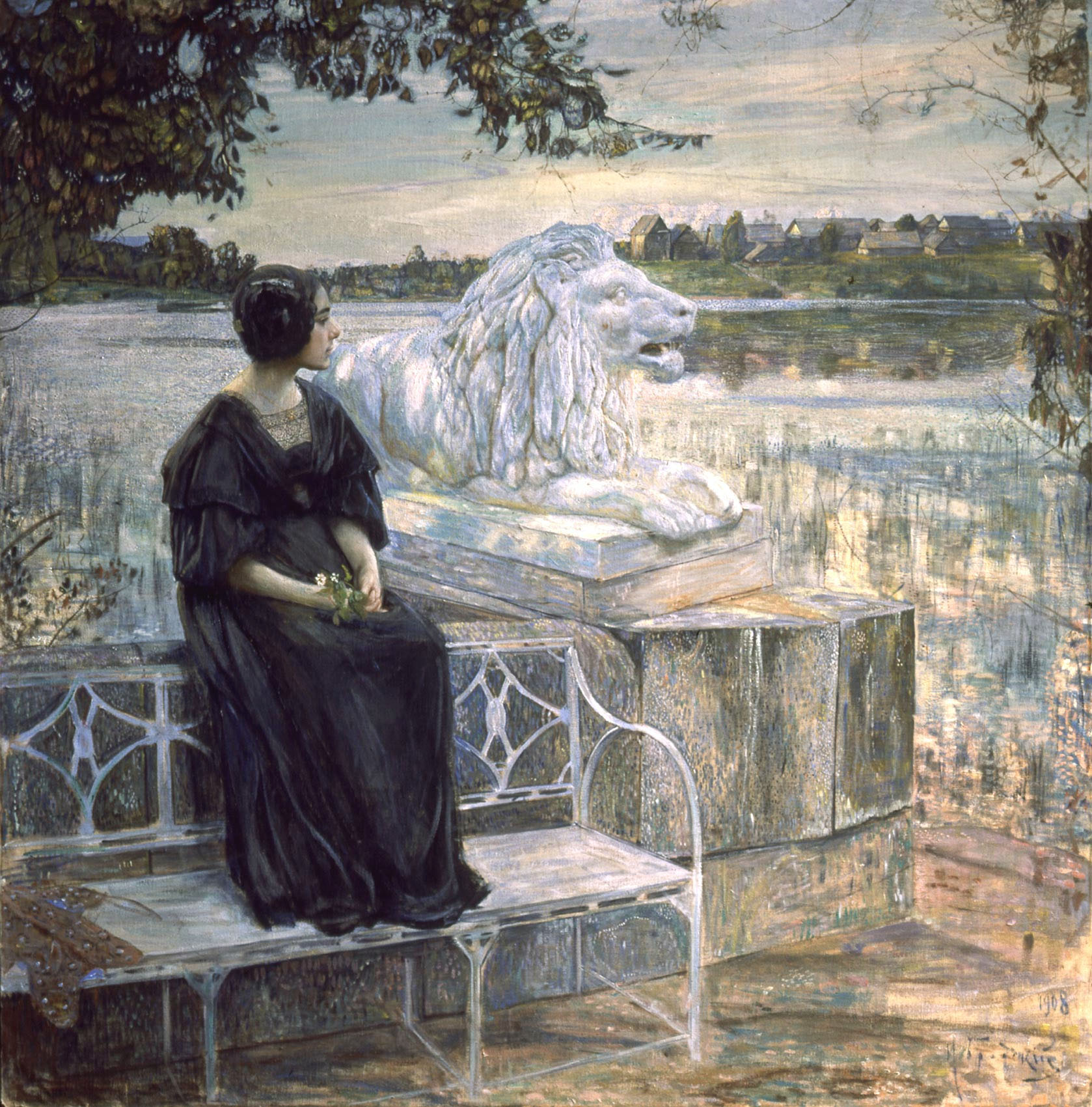 Бродский. Портрет Л.М. Бродской на террасе. 1908