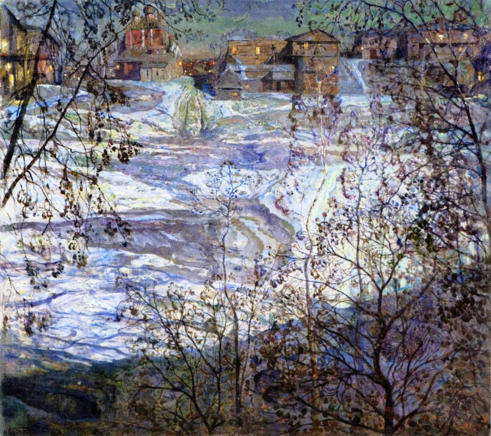 Бродский. Зимняя лунная ночь. 1909 