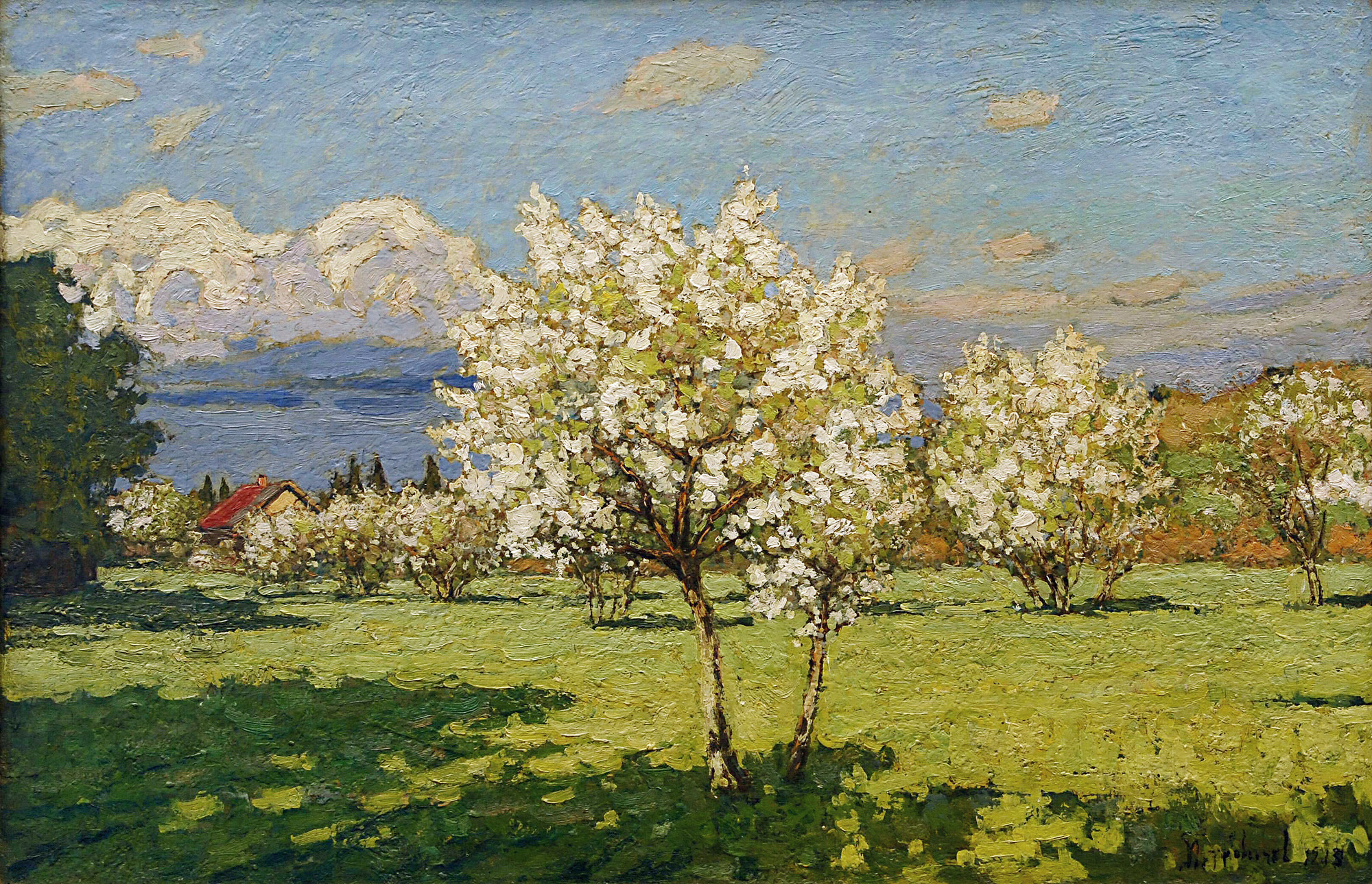Петровичев. Цветущие вишни. 1919