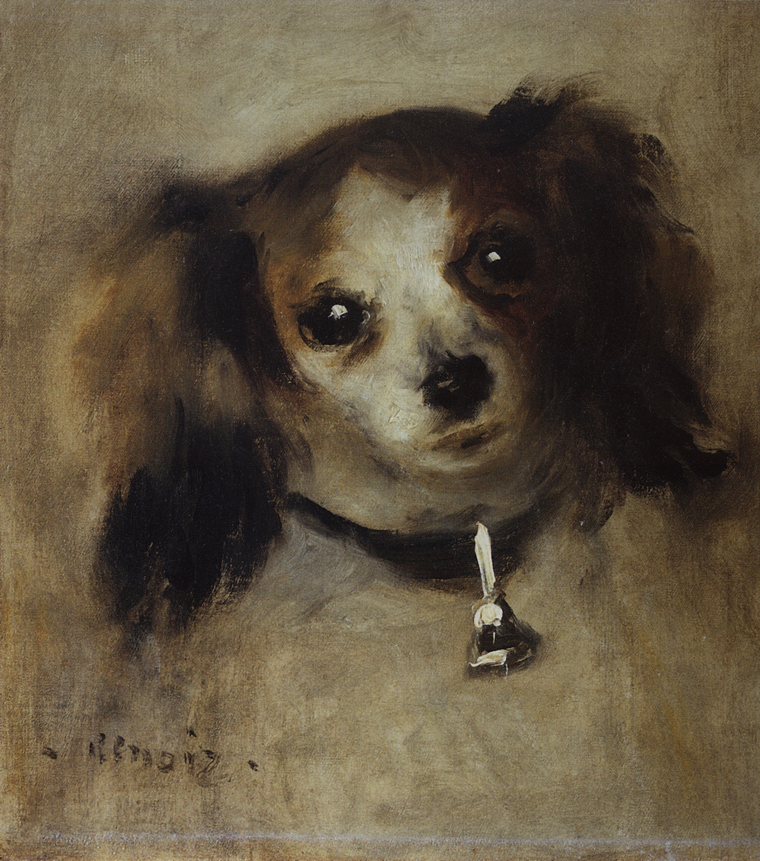 Ренуар. Голова собаки. 1870