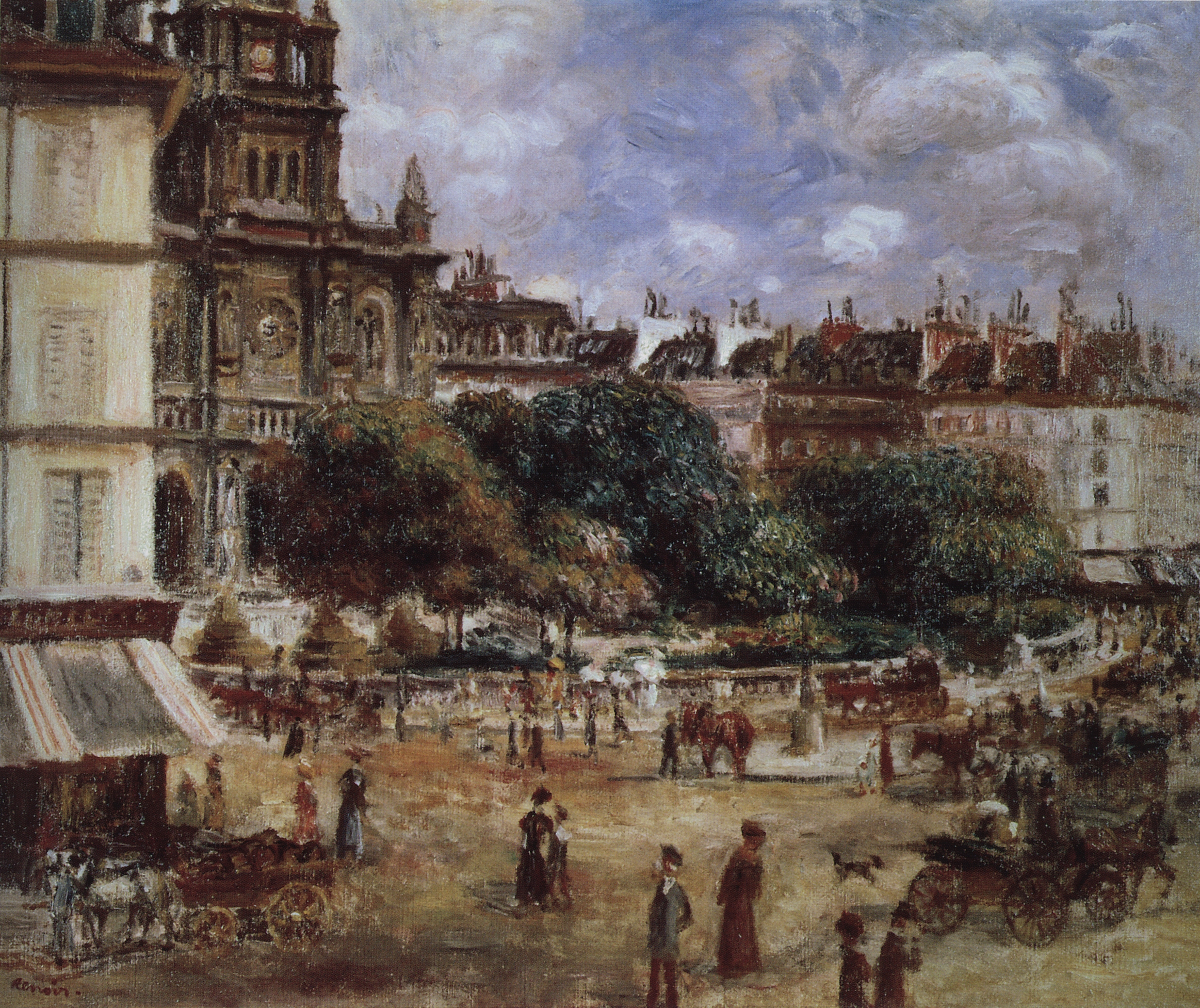 Ренуар. Площадь Тринита в Париже. 1875