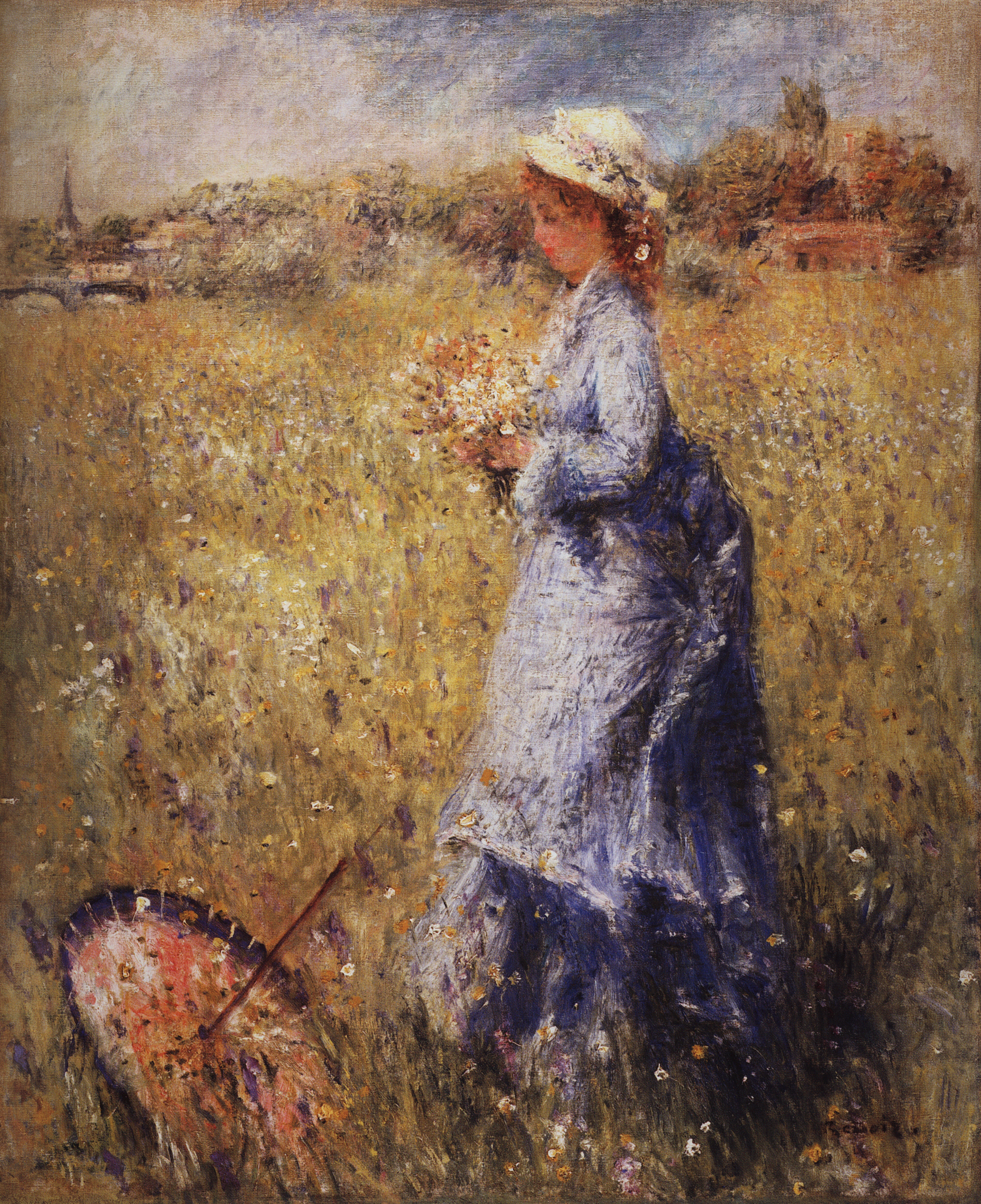 Ренуар. Девушка, собирающая цветы. Около 1872