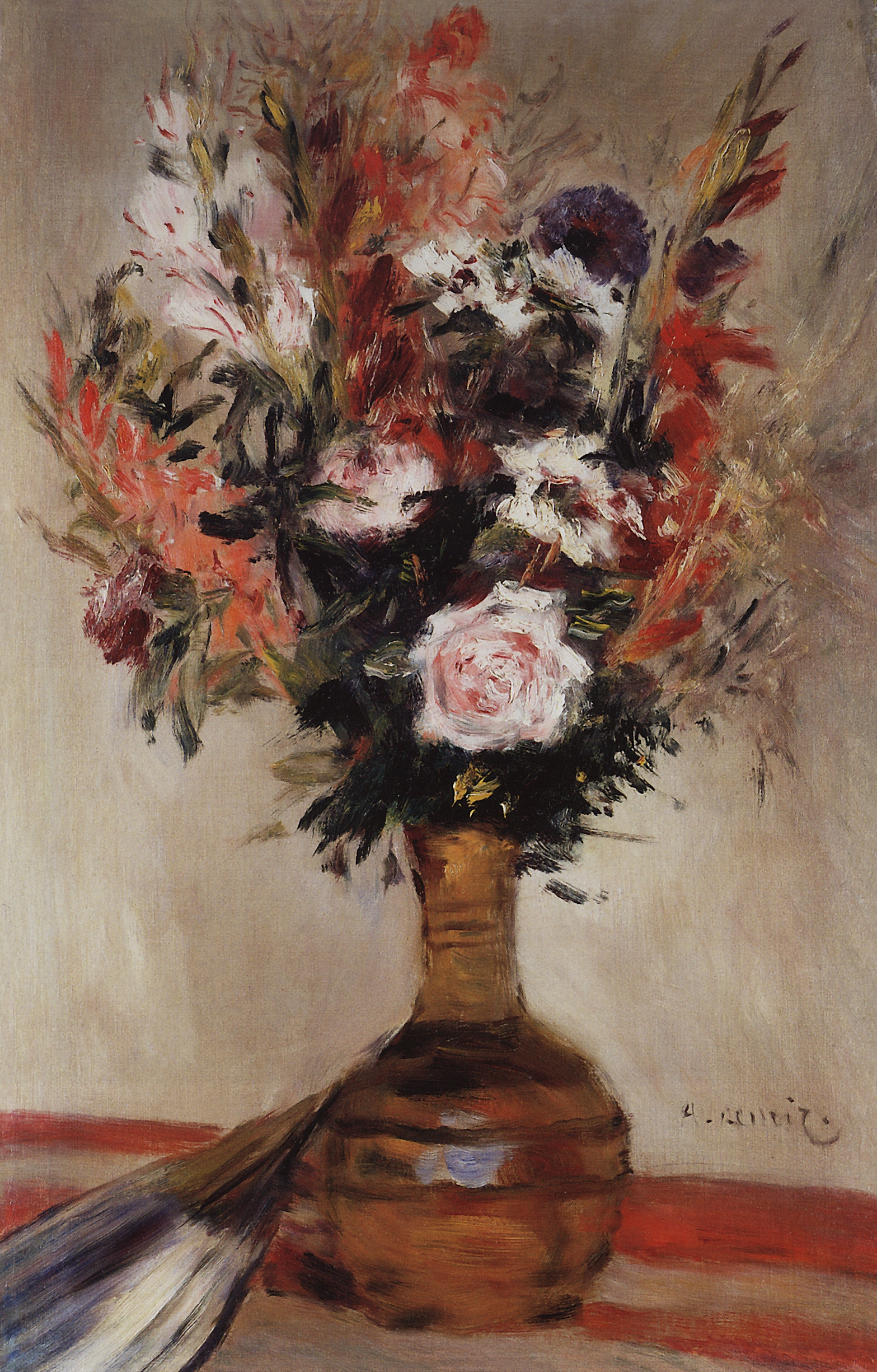 Ренуар. Розы в вазе. 1872