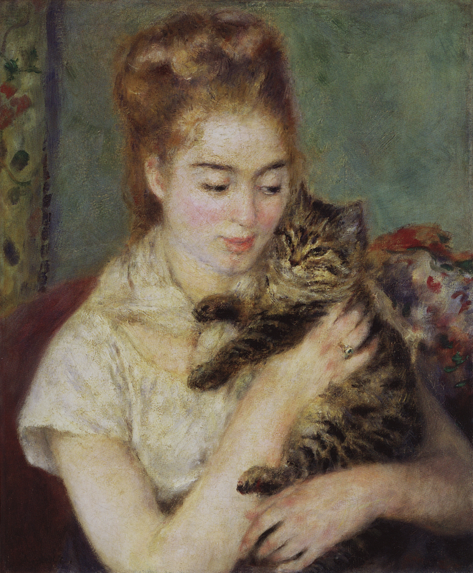 Ренуар. Женщина с кошкой. Около 1875