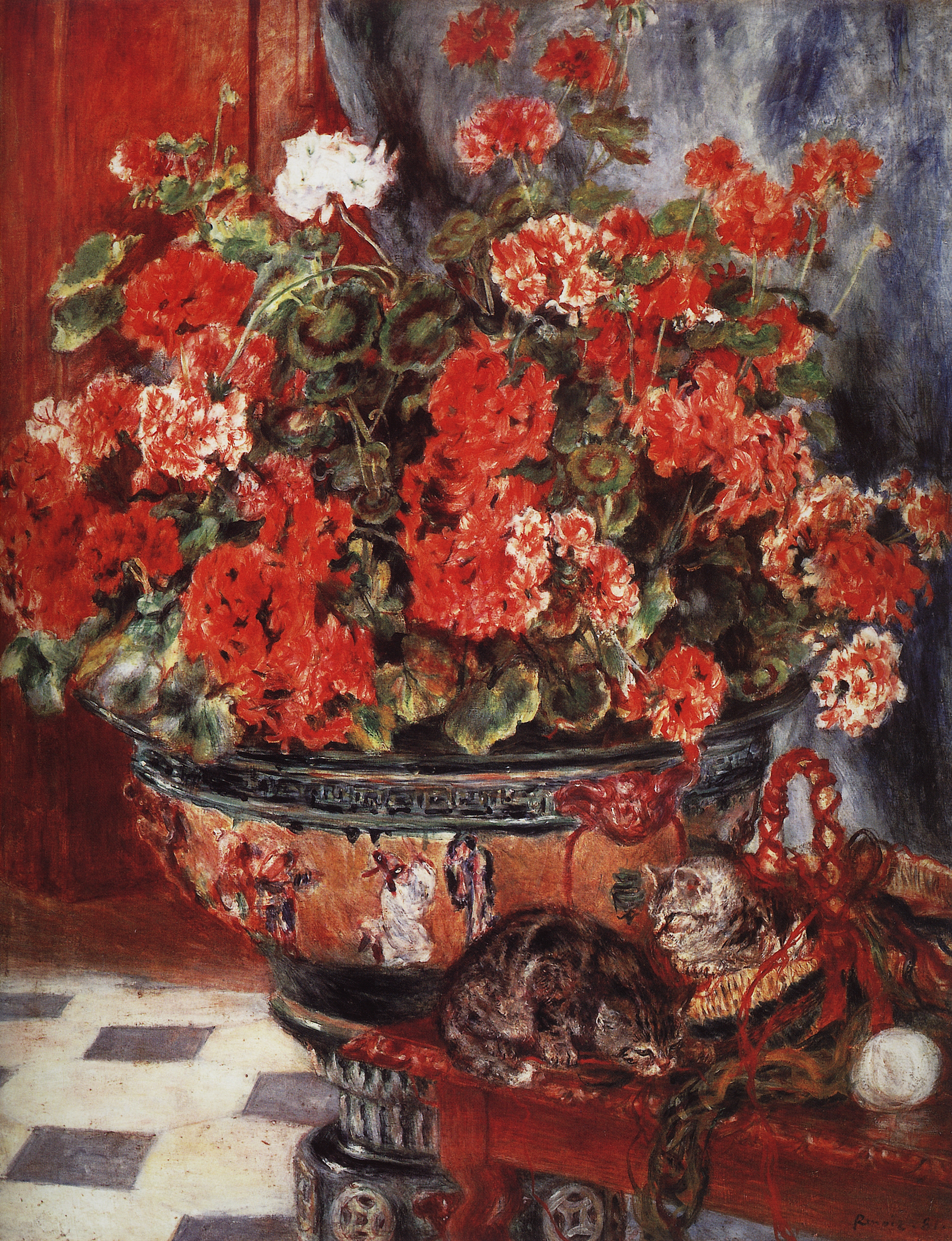 Ренуар. Цветы и кошки. 1880