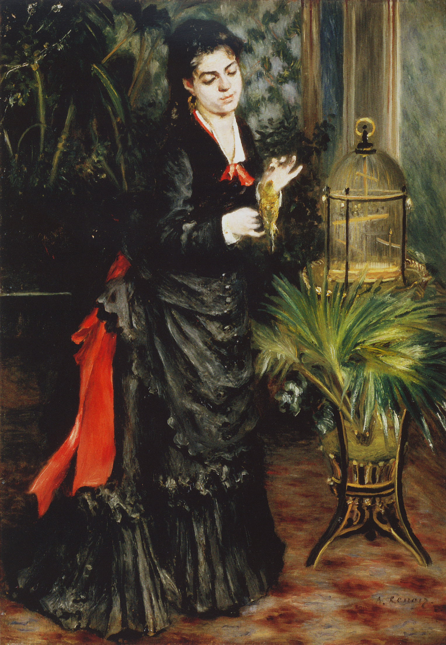 Ренуар. Женщина с попугаем (Анриэтт Дарра). 1871