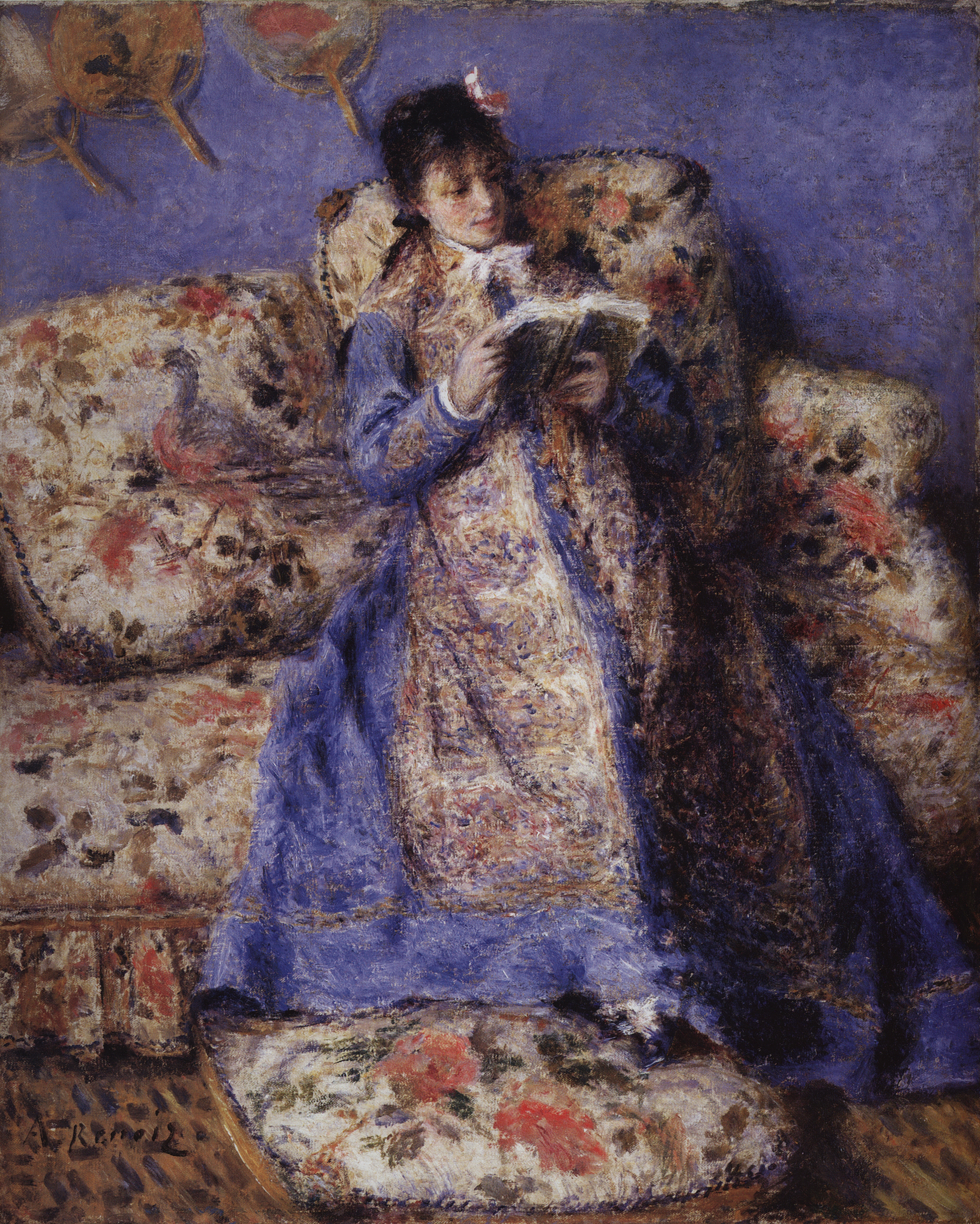 Ренуар. Камилла Моне за чтением. 1872