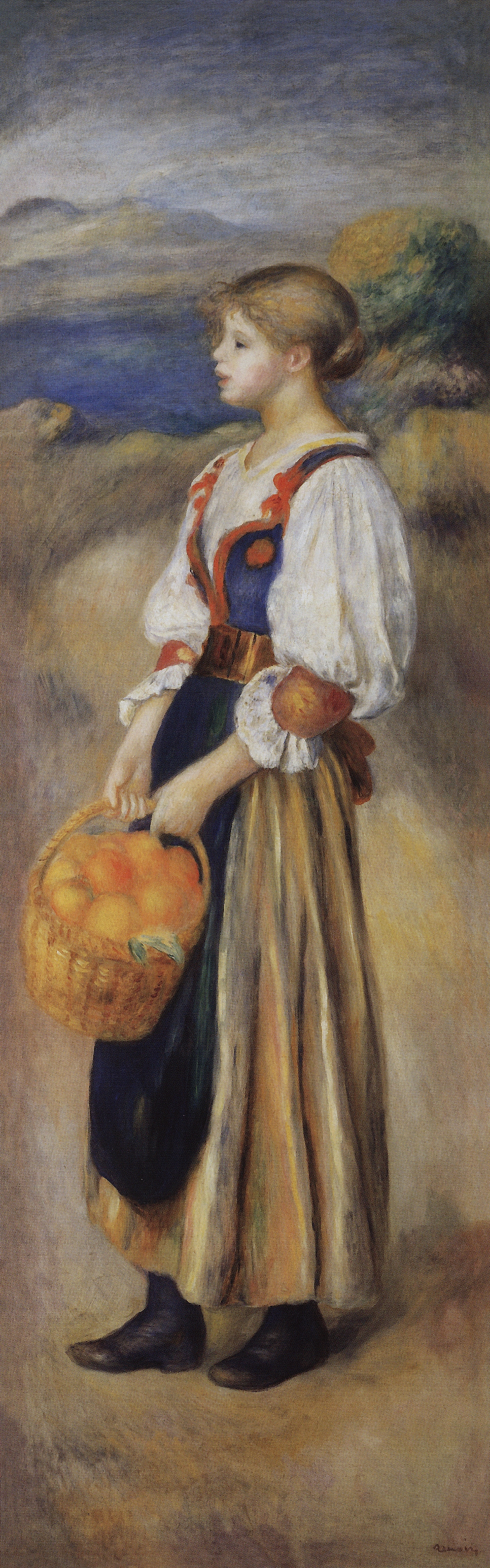 Ренуар. Девушка с корзиной апельсинов. Около 1889