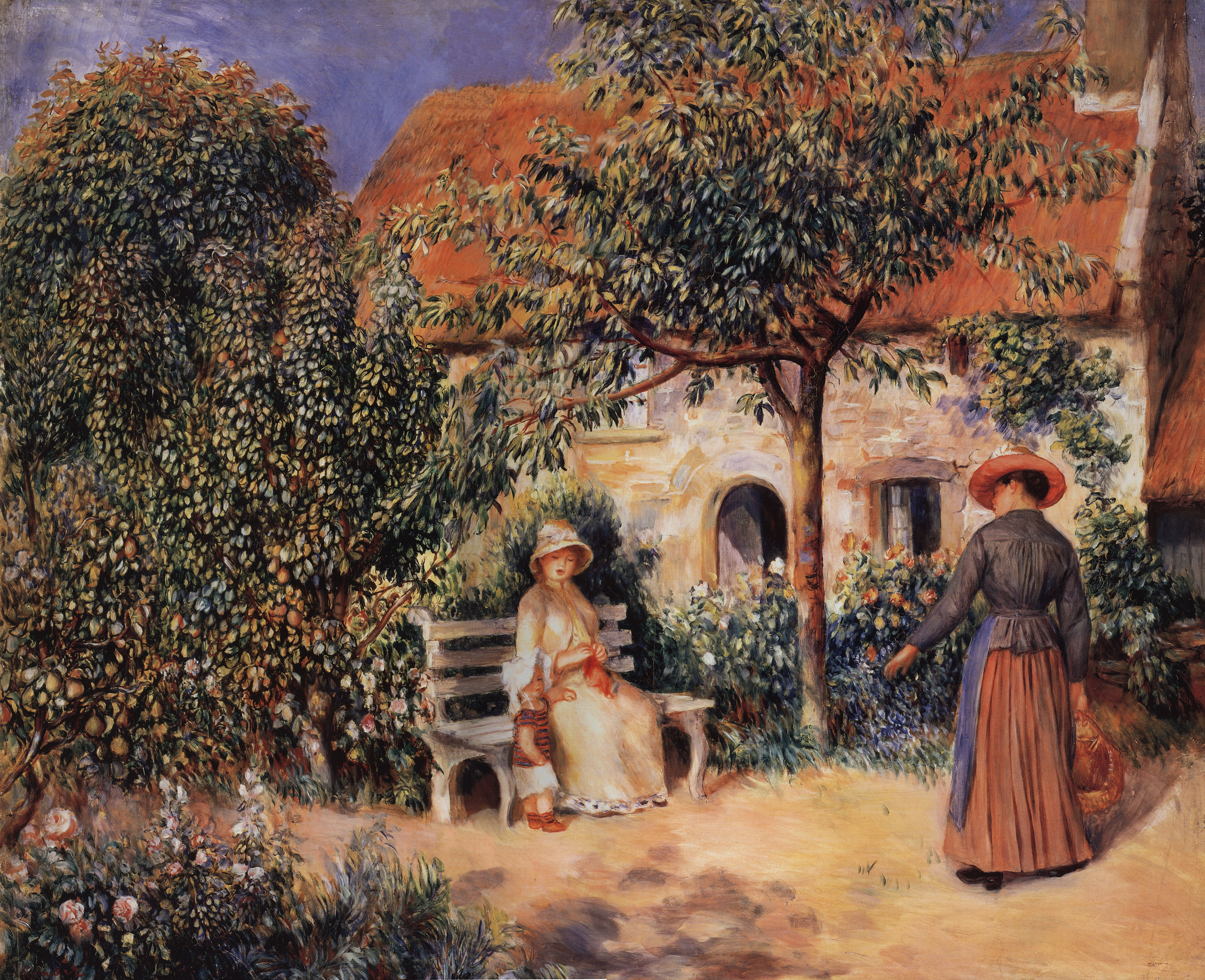 Ренуар. Сценка в саду в Бретани. Около 1886
