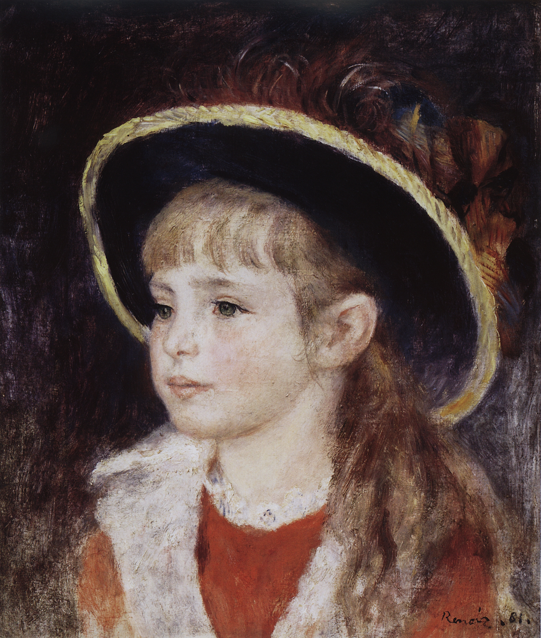 Ренуар. Жанна Анрио (Девочка в синей шляпе). 1881