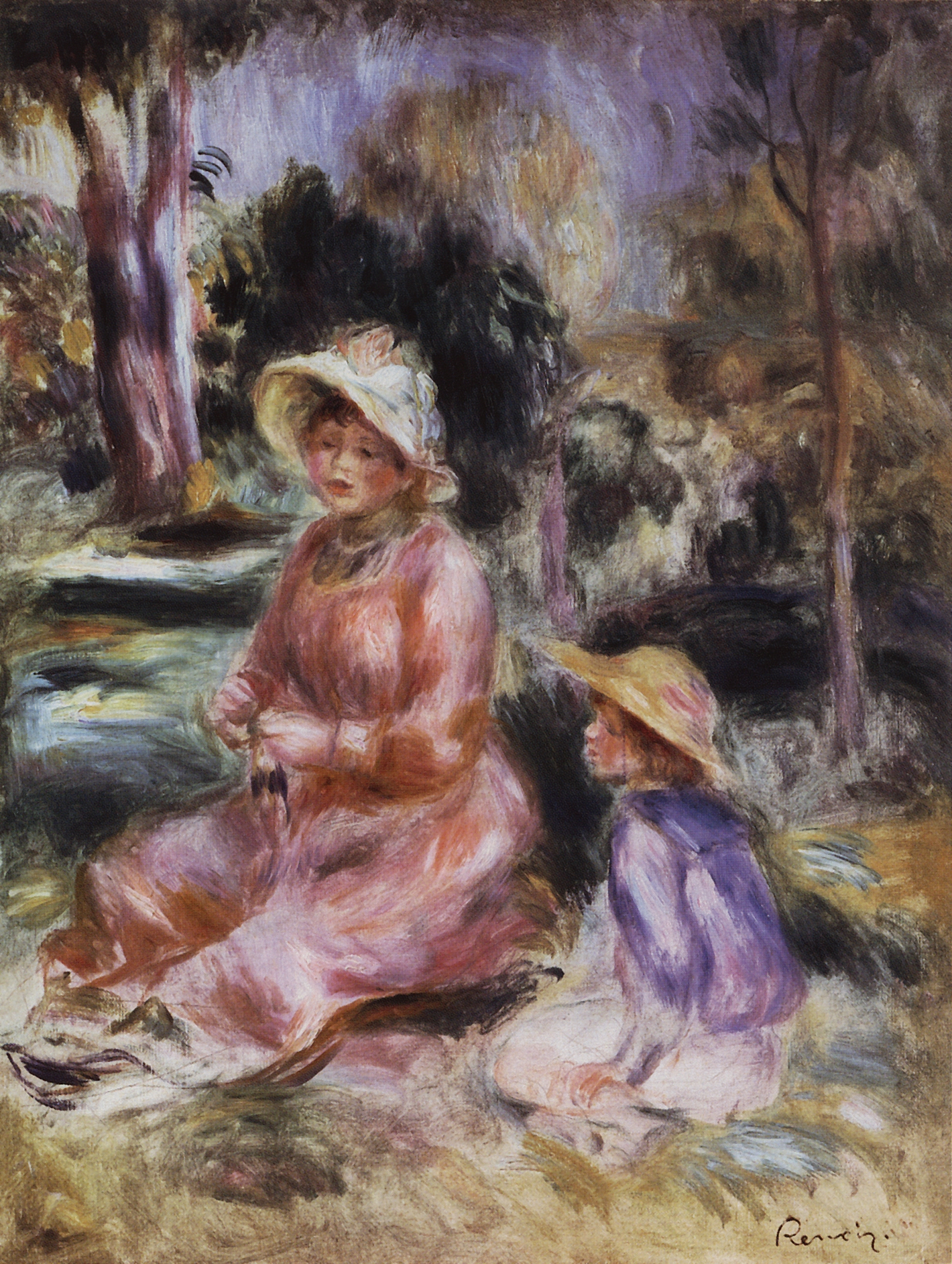 Ренуар. Мадам Ренуар и ее сын Пьер. 1890
