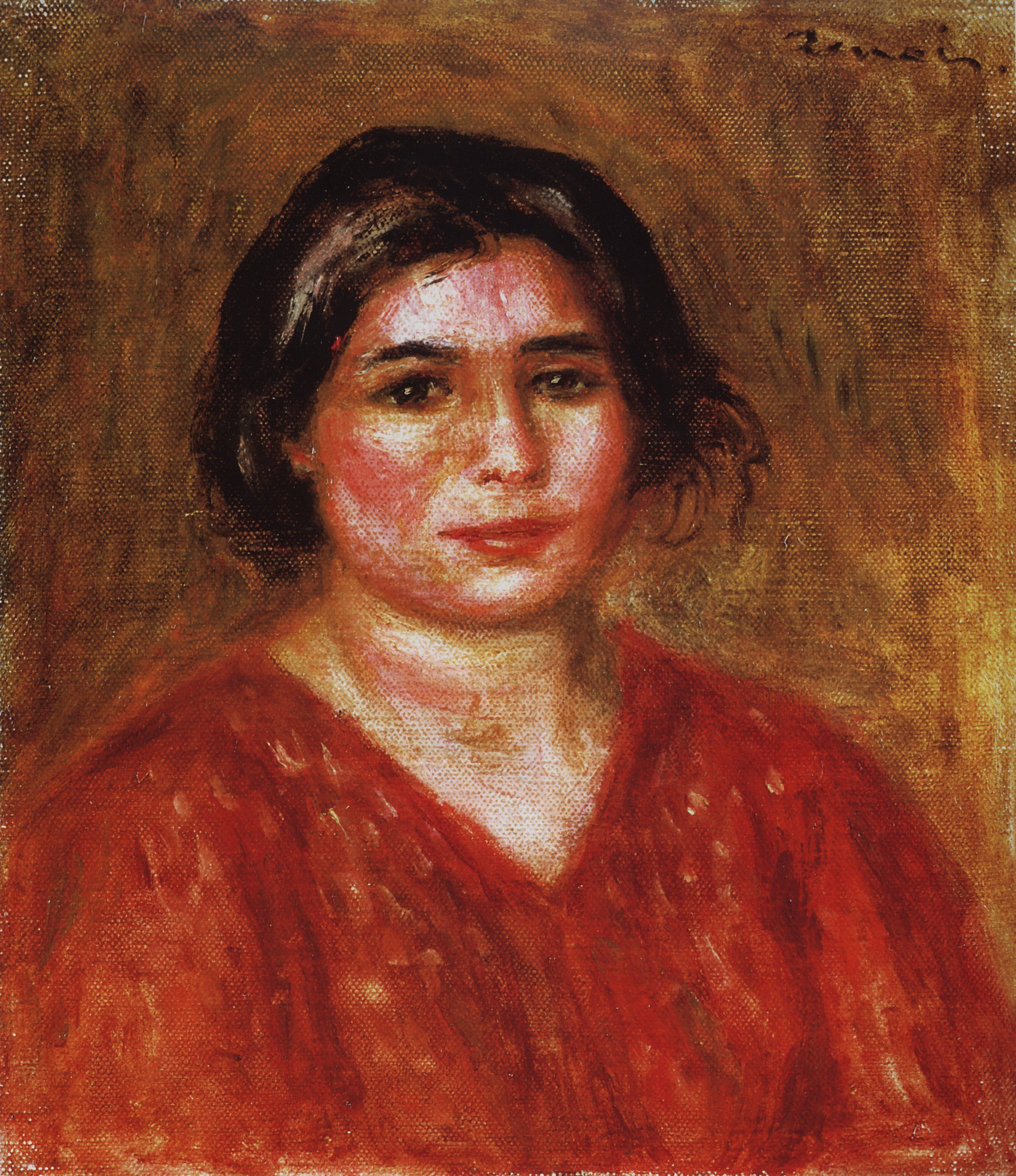 Ренуар. Габриэль в красной блузке. 1913