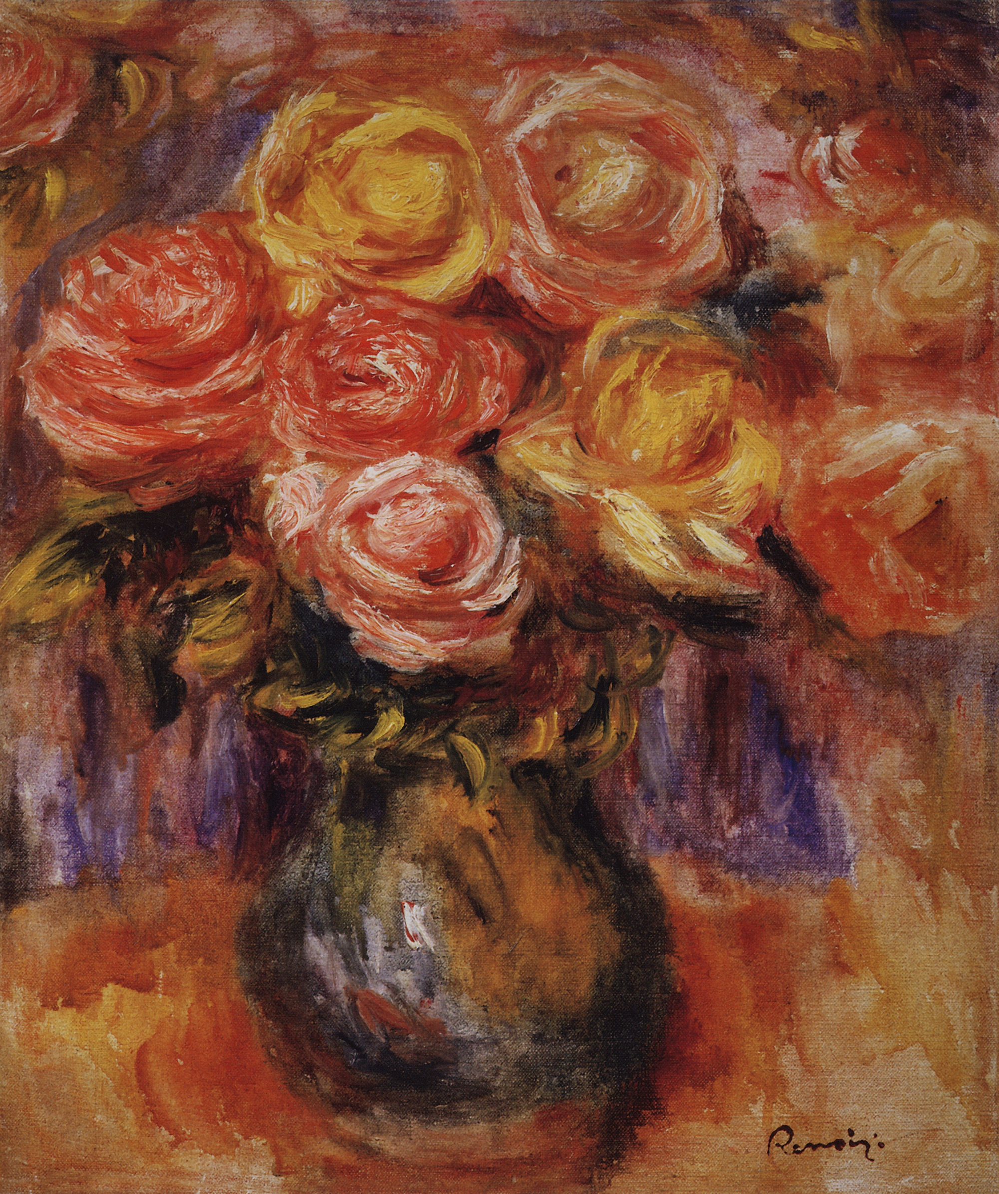 Ренуар. Ваза с розами. 1919