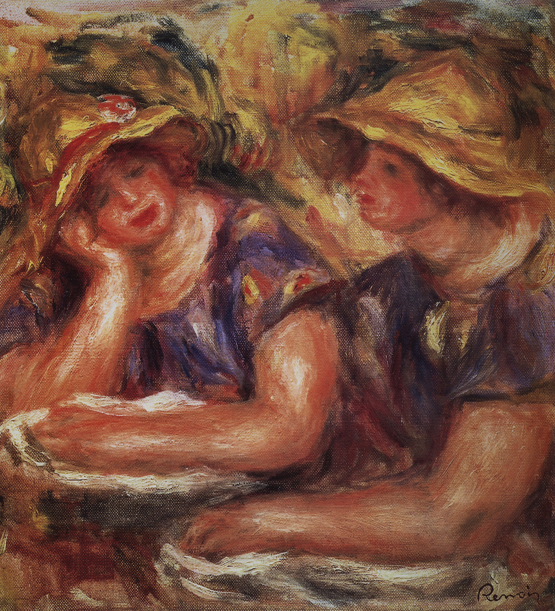 Ренуар. Две женщины в голубых блузках. 1919