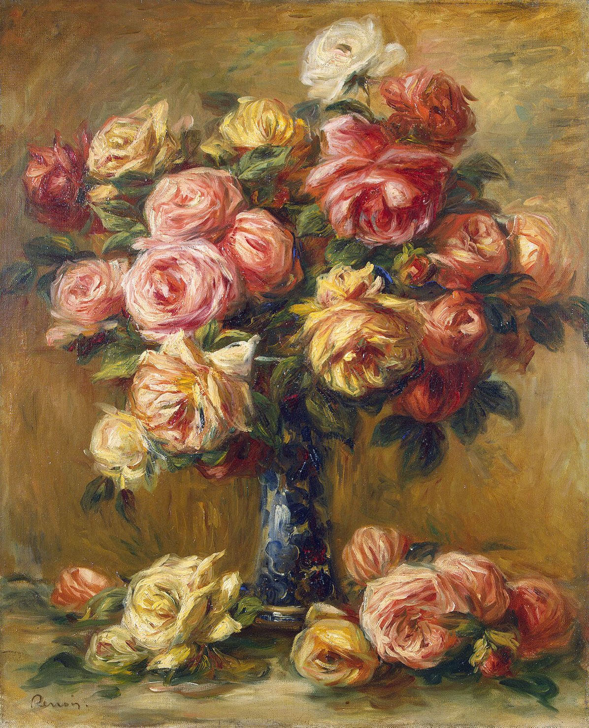 Ренуар. Розы в вазе. Около 1910-1917