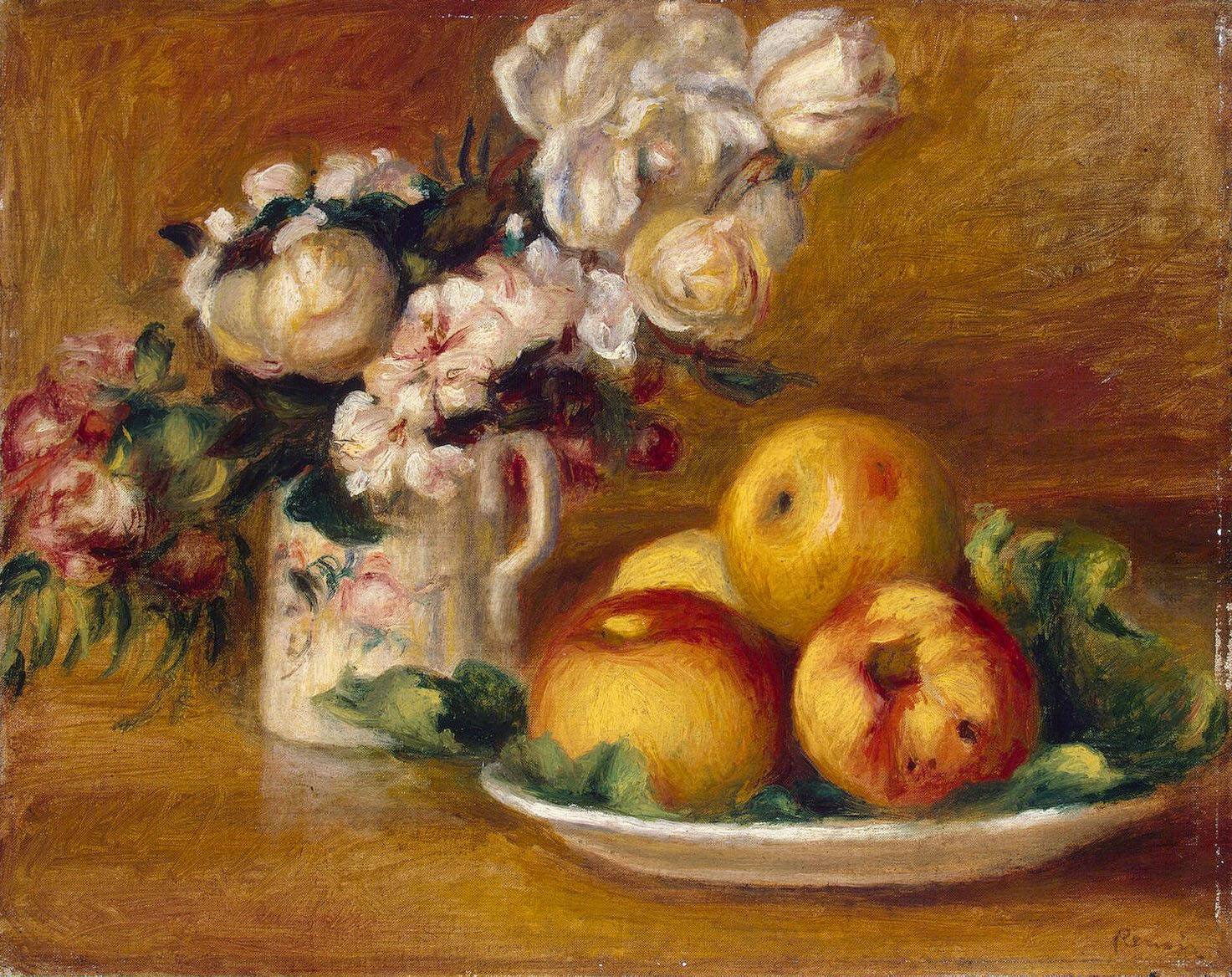 Ренуар. Яблоки и цветы. Около 1895-1896