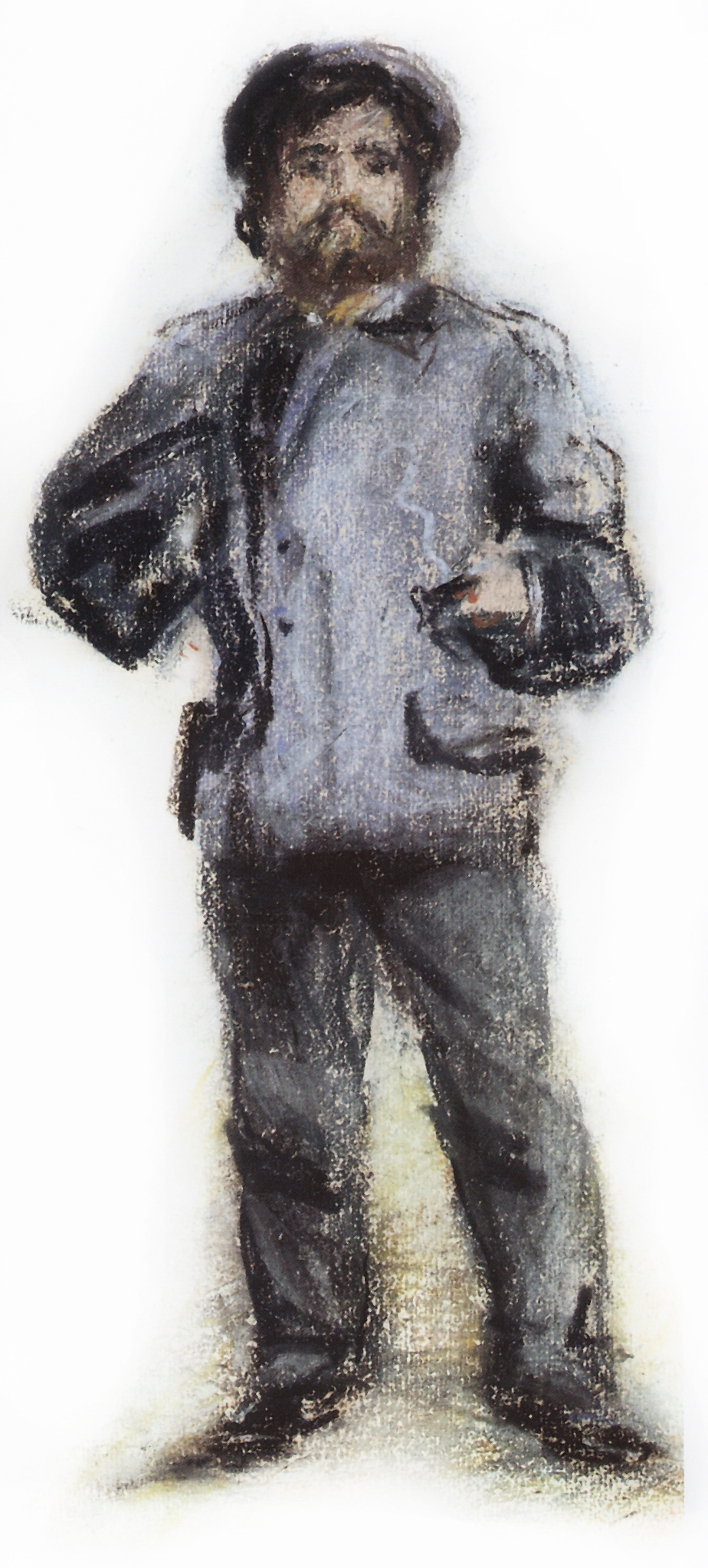 Ренуар. Клод Моне (стоящий). Около 1873