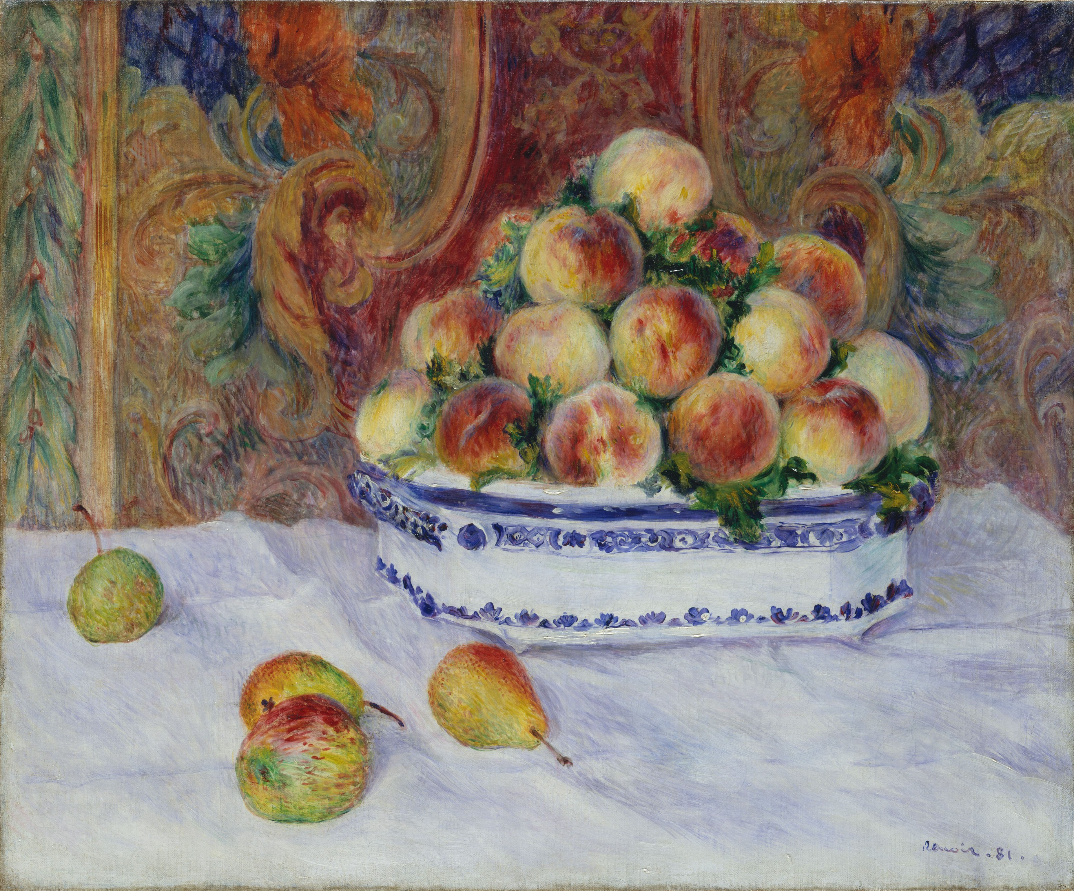Ренуар. Натюрморт с персиками. 1881