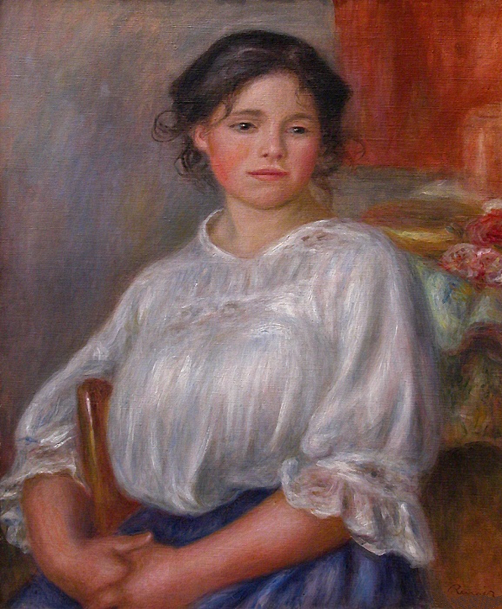 Ренуар. Сидящая молодая девушка (Элен Белон). 1909
