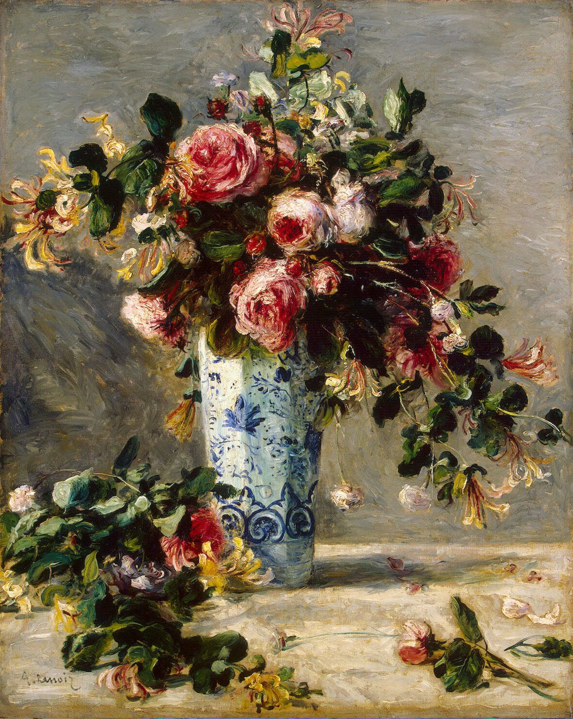 Ренуар. Розы и жасмин в дельфтской вазе. 1880-1881