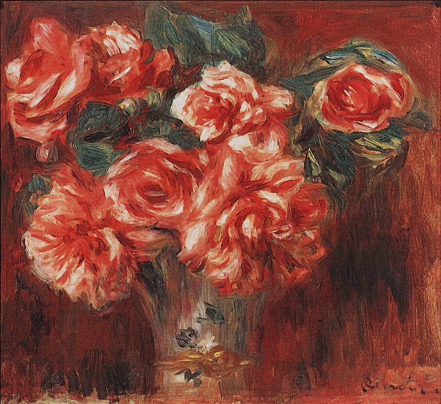 Ренуар. Розы в вазе. 1890