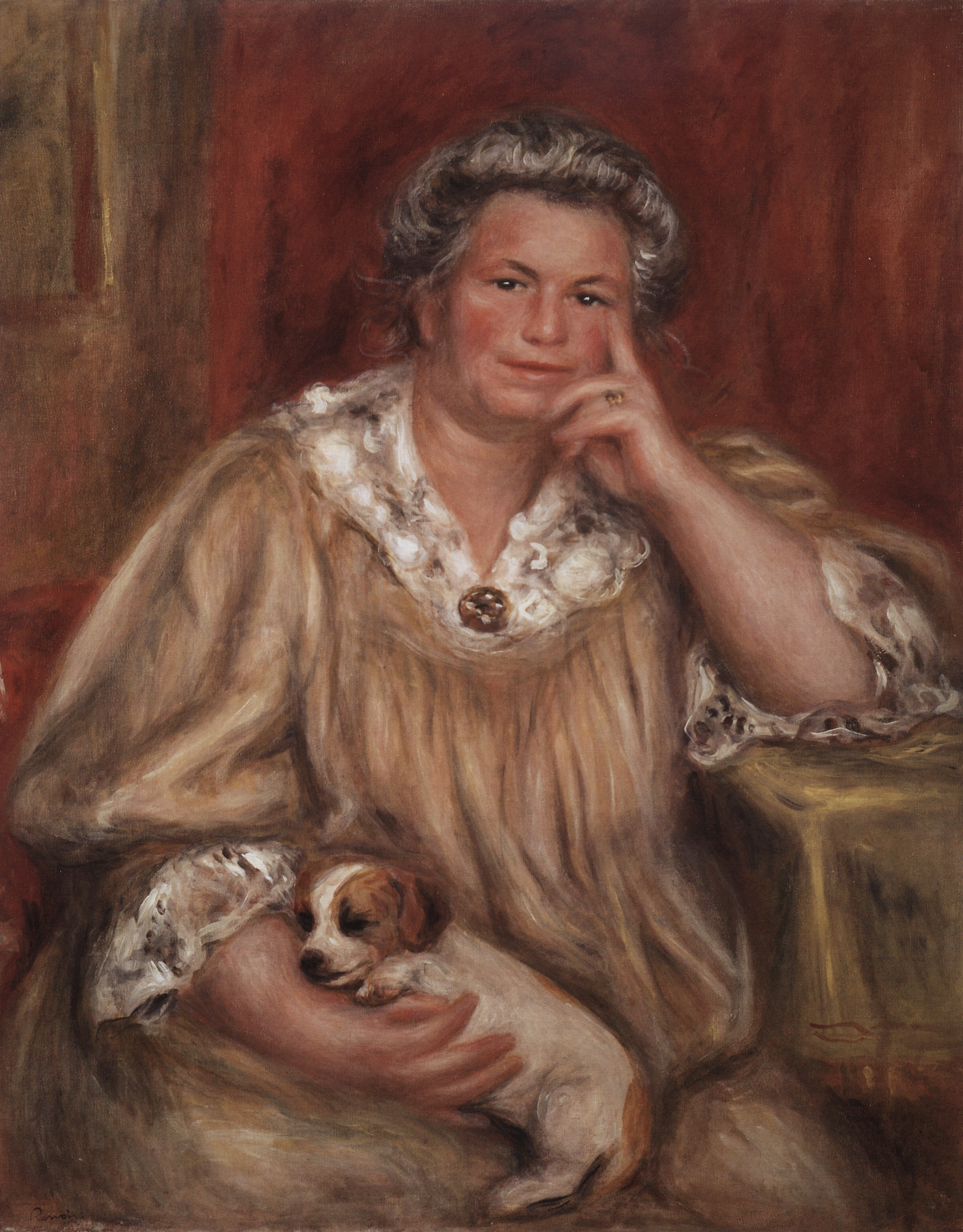 Ренуар. Портрет мадам Ренуар с Бобом. Около 1910